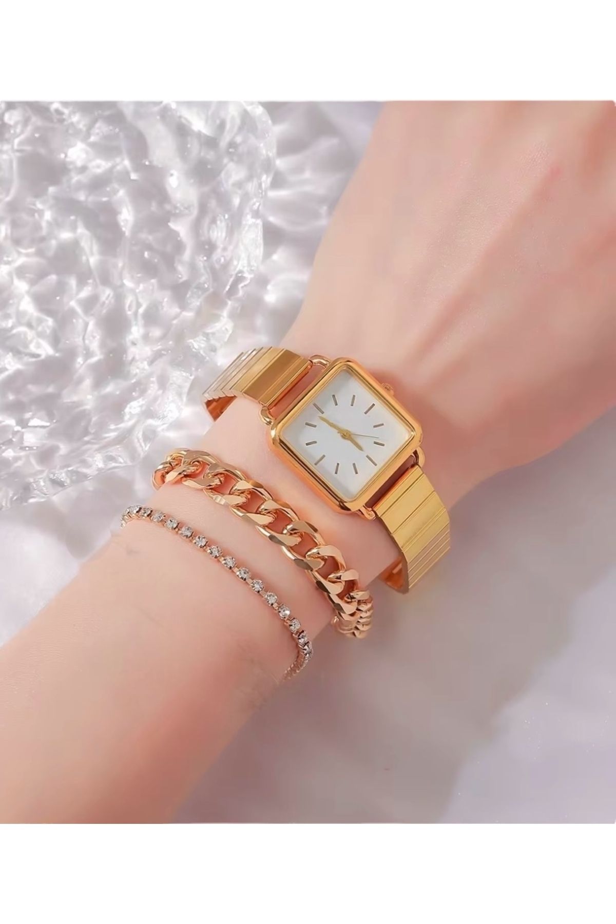 pullmarkt-Set of 3 - 1 Elegant Series Wristwatch and 2 Women's Bracelets 2