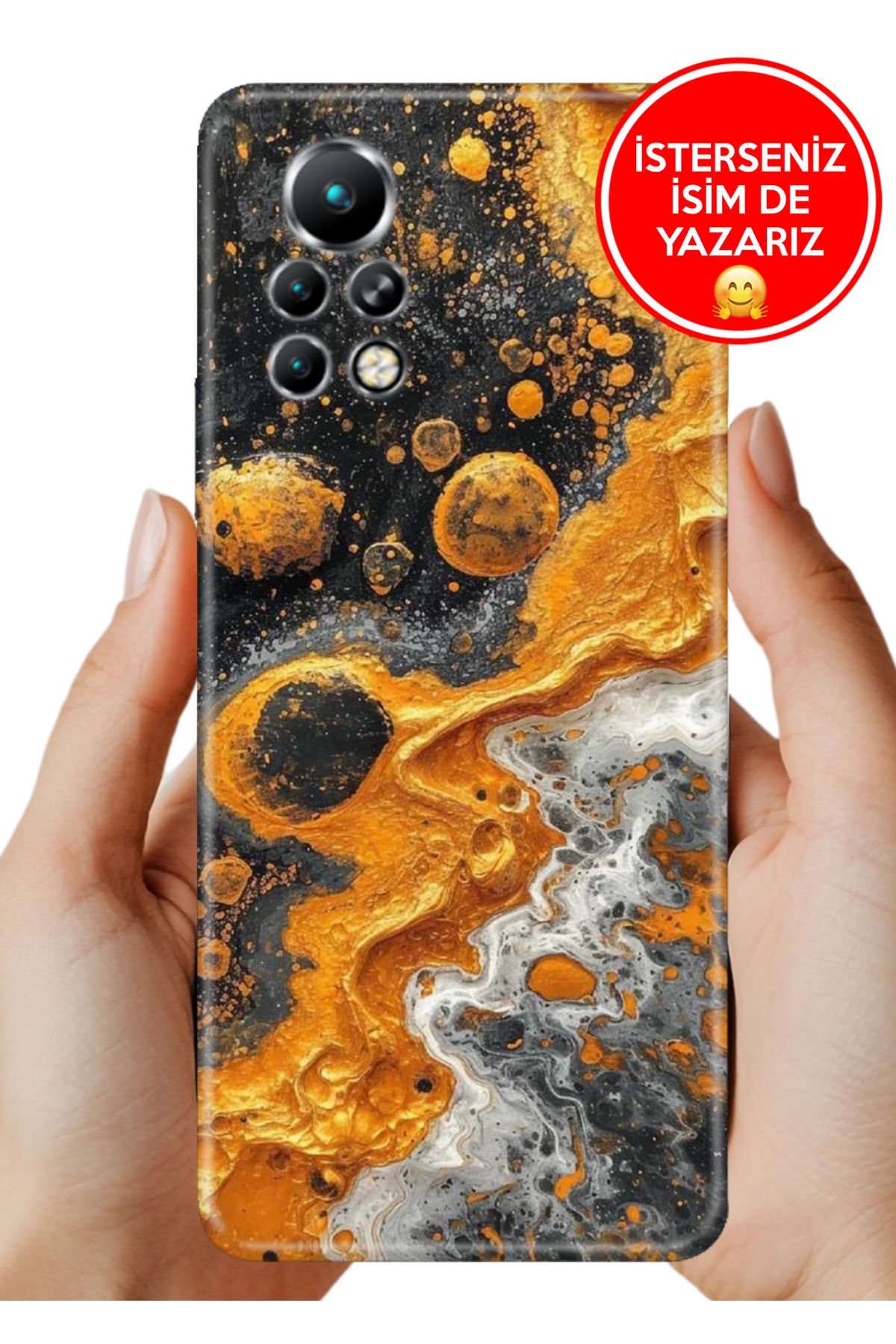 Cekuonline İnfinix Note 11 Pro X697 Kılıf Kamera Korumalı Full Desen Arka Silikon Krater