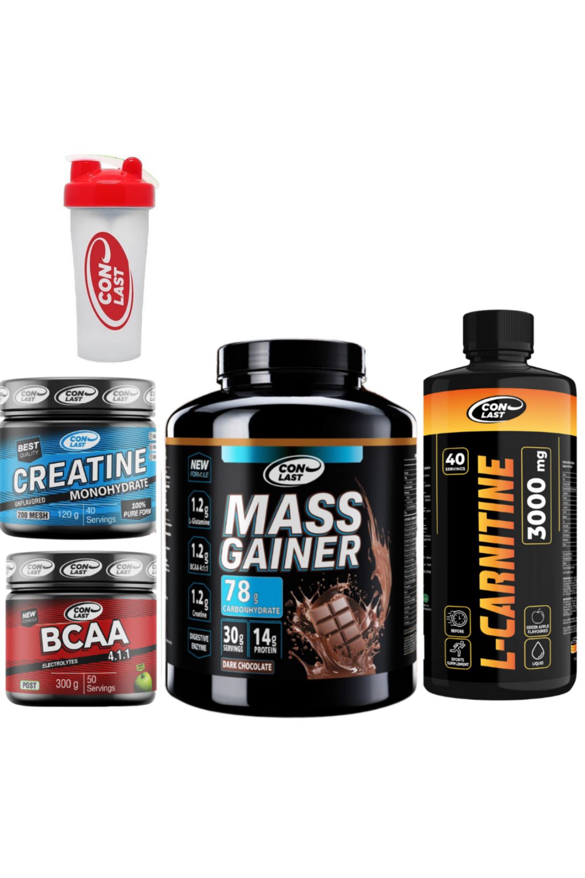 Conlast Mass Gainer 2000g/BCAA 4.1.1/Creatine 120g/L-Carnitine  SHAKER