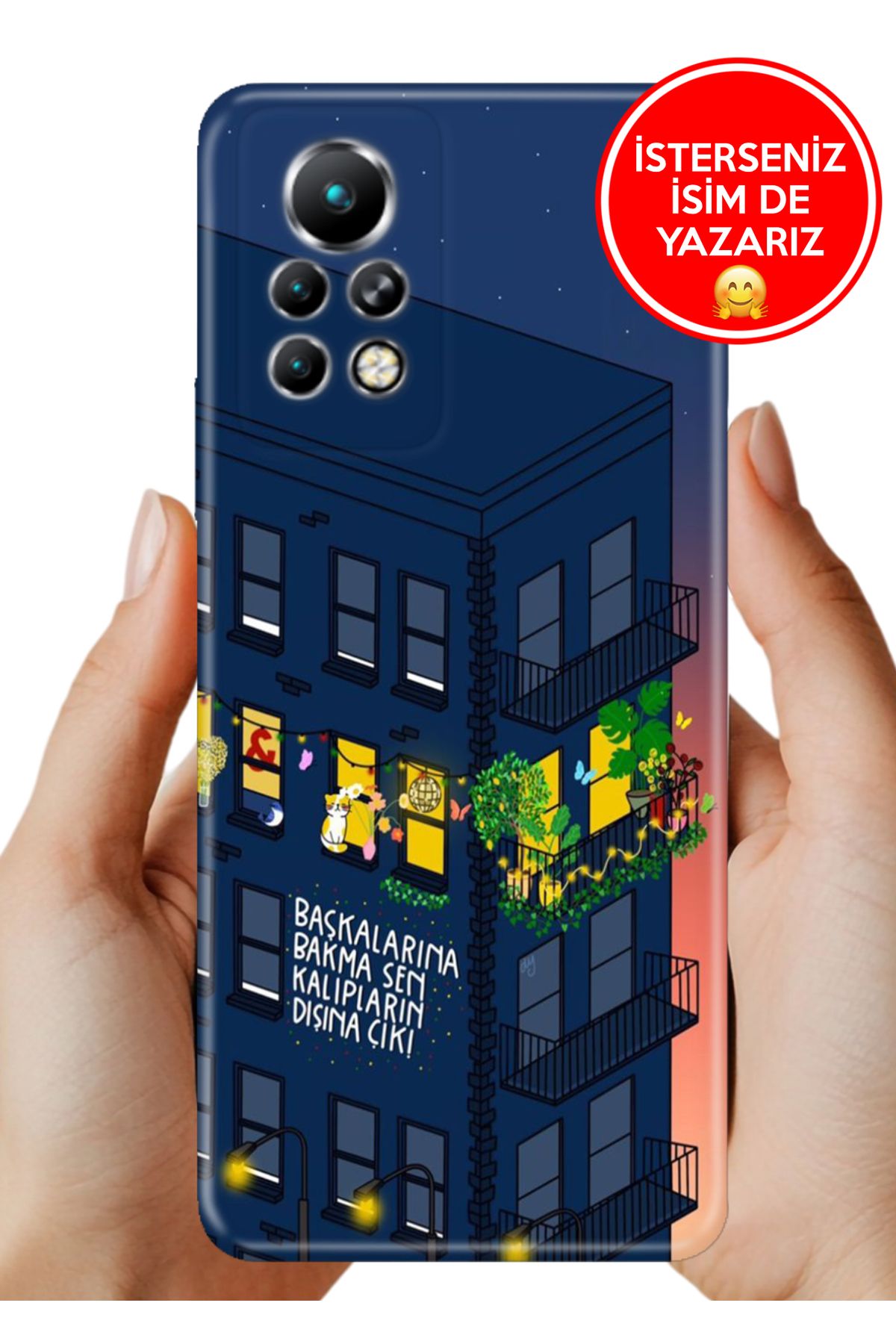 Cekuonline İnfinix Note 11 Pro X697 Kılıf Cekuform Desenli Art Silikon Başkalarına Bakma