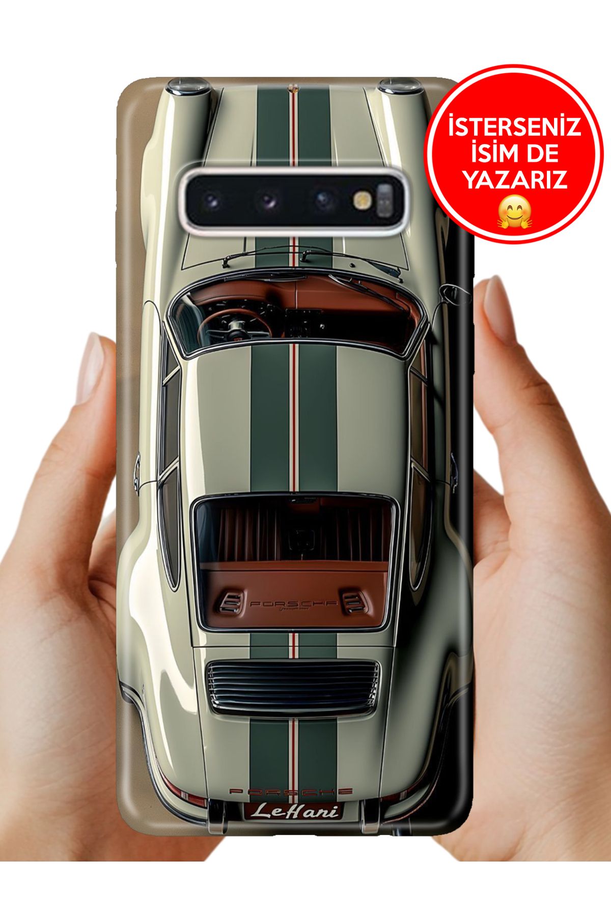 Cekuonline Samsung Galaxy S10+ Plus Kılıf Kamera Korumalı Full Desen Arka Silikon Klasik Araba