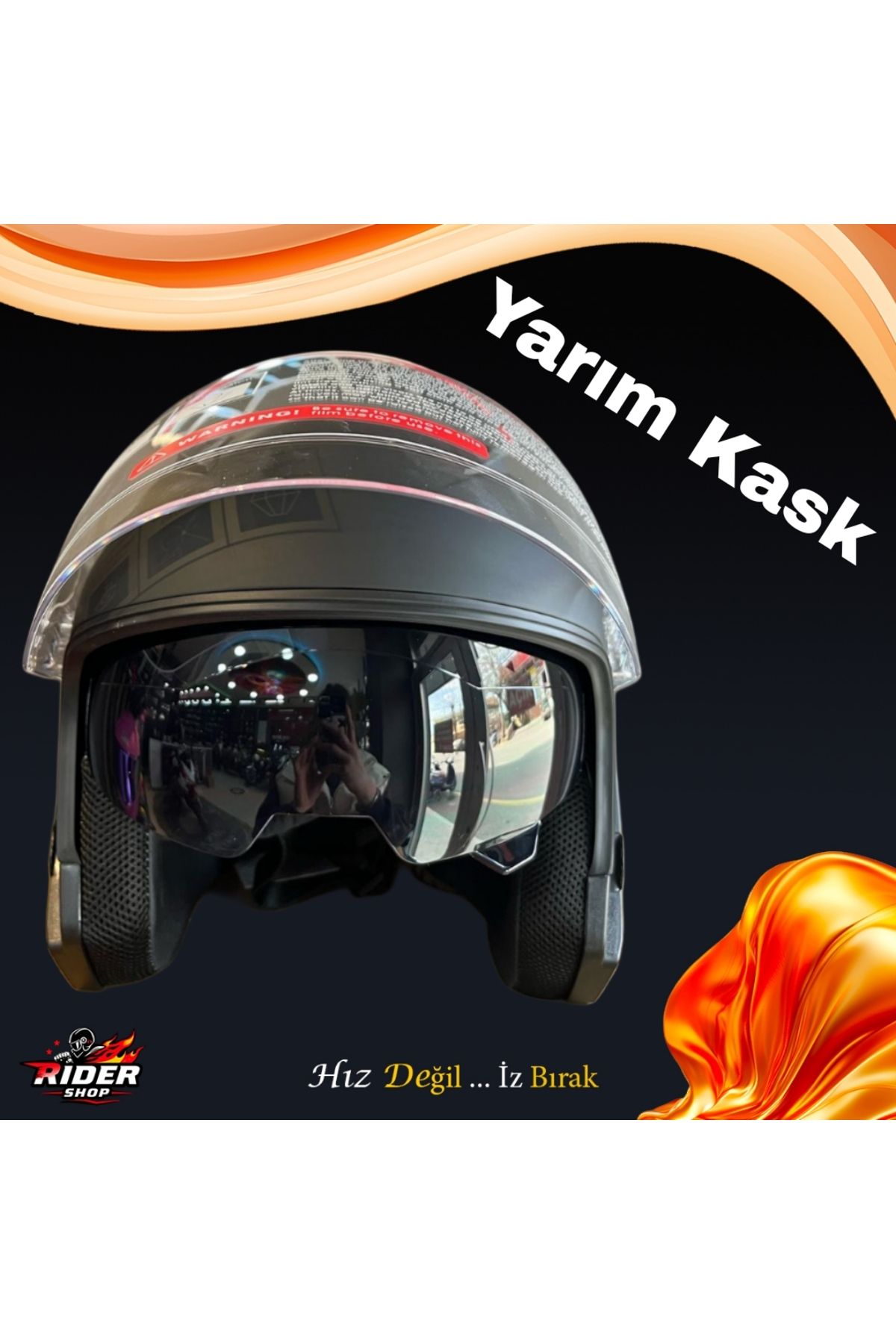 JİEKAİ Motorcu YARIM KASK X1 GÜNEŞ VİZÖRLÜ