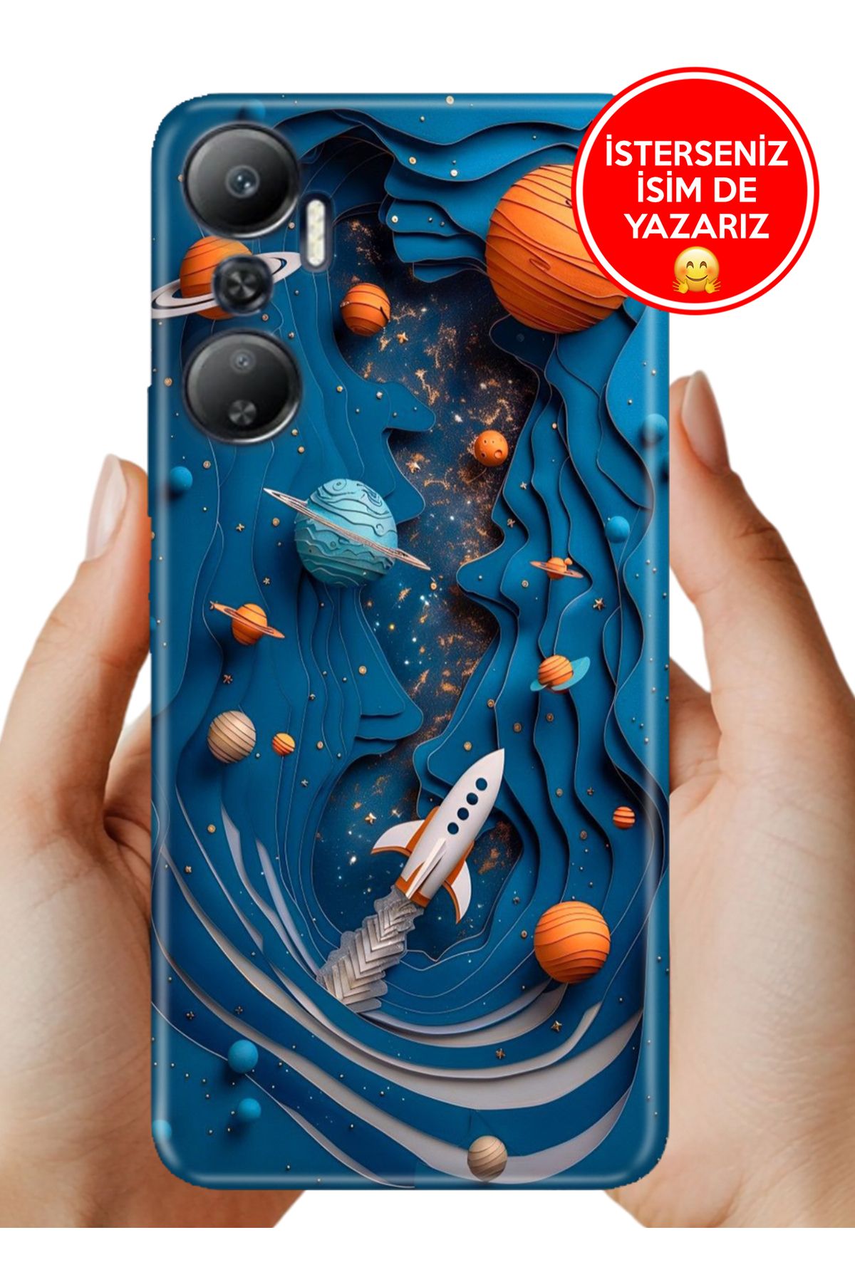 Cekuonline İnfinix Hot 20 Kılıf Tam Rubber Esnek Silikon Full Koruma Space Kolaj