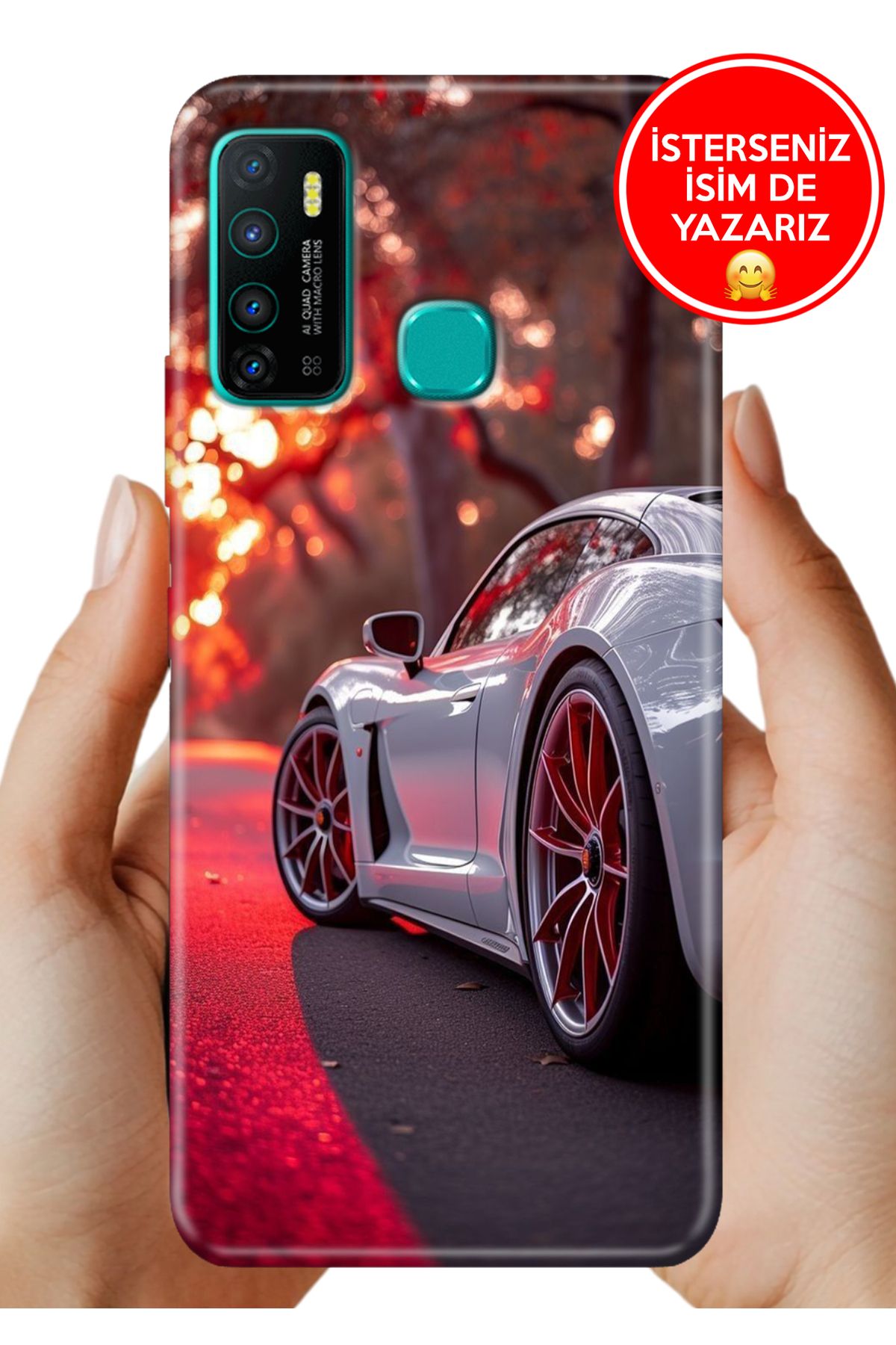 Cekuonline İnfinix Hot 9 Kılıf Hot 9 Tam Rubber Esnek Silikon Full Koruma Spor Araba
