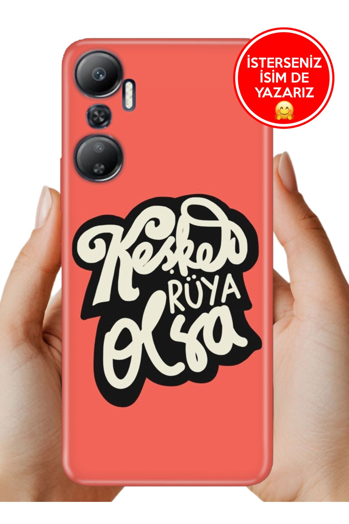 Cekuonline İnfinix Hot 20 Kılıf Desenli Baskılı Kamera Korumalı Silikon Keşke Rüya Olsa
