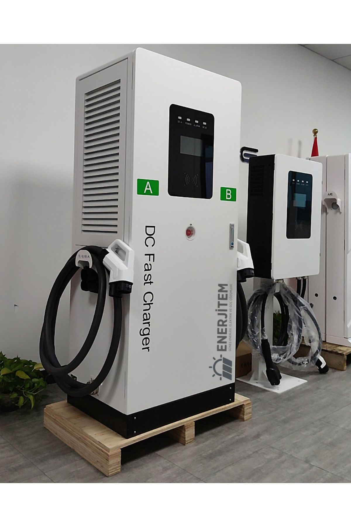ENERJİTEM 90 Kw DC Elektrikli Araç Şarj İstasyonu, 2 Çıkış Tabancalı, Hızlı