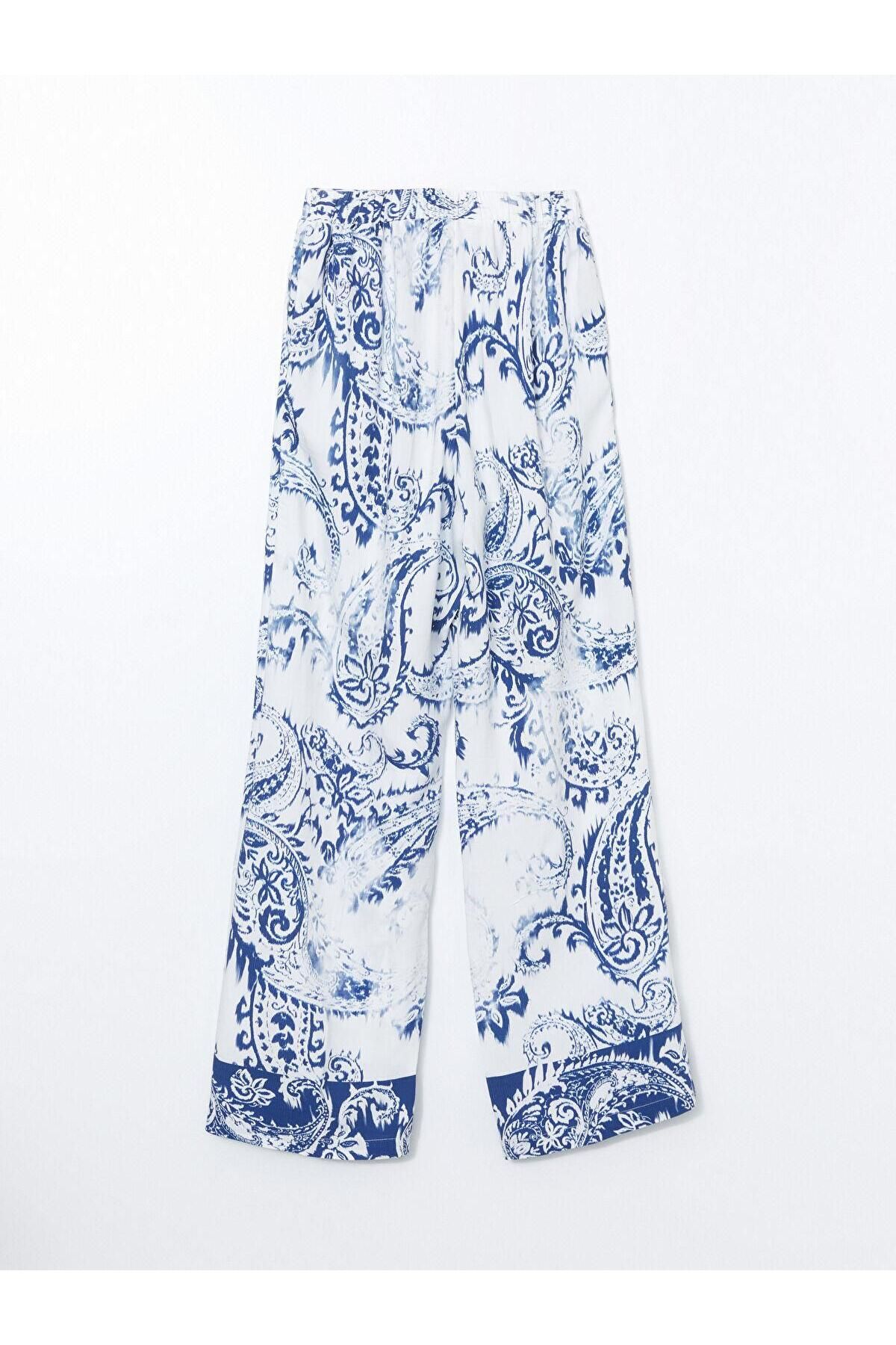 LC Waikiki-Lcw Vision Patterned Women's Trousers with Elastic Waist 5