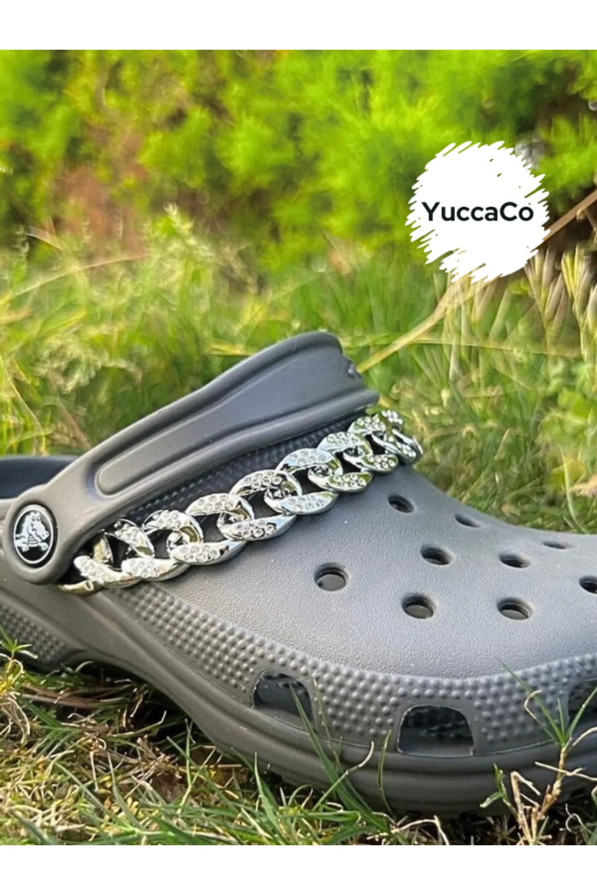 هدیه مفهومی تزئینات زنجیره ای فلزی دمپایی سه بعدی کروک جذابیت Crocs