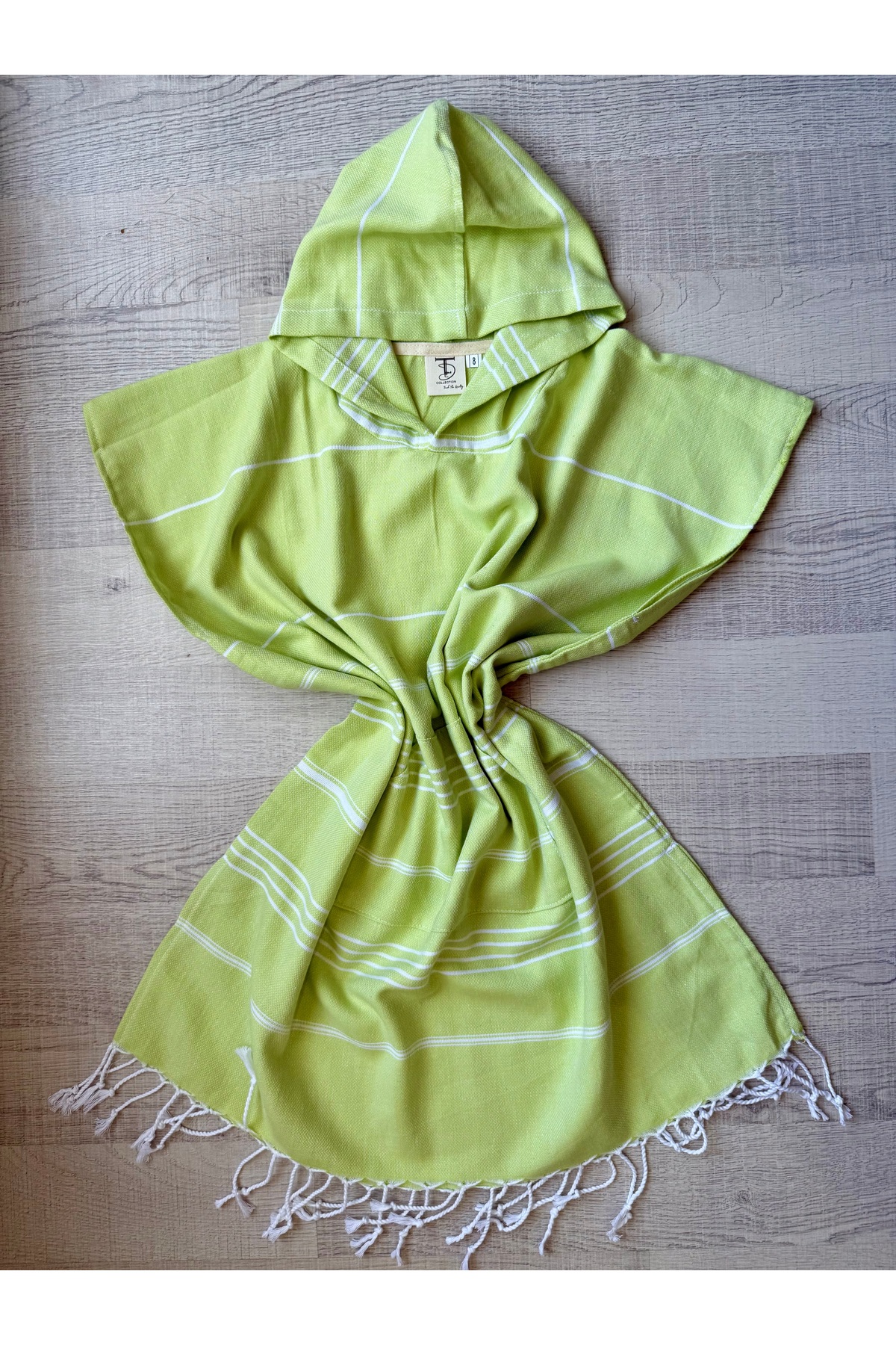 TD Collection Bebek Çocuk Organik Peştemal Yeşil Panço %100 Pamuklu fotoğrafı 3 (önizleme)