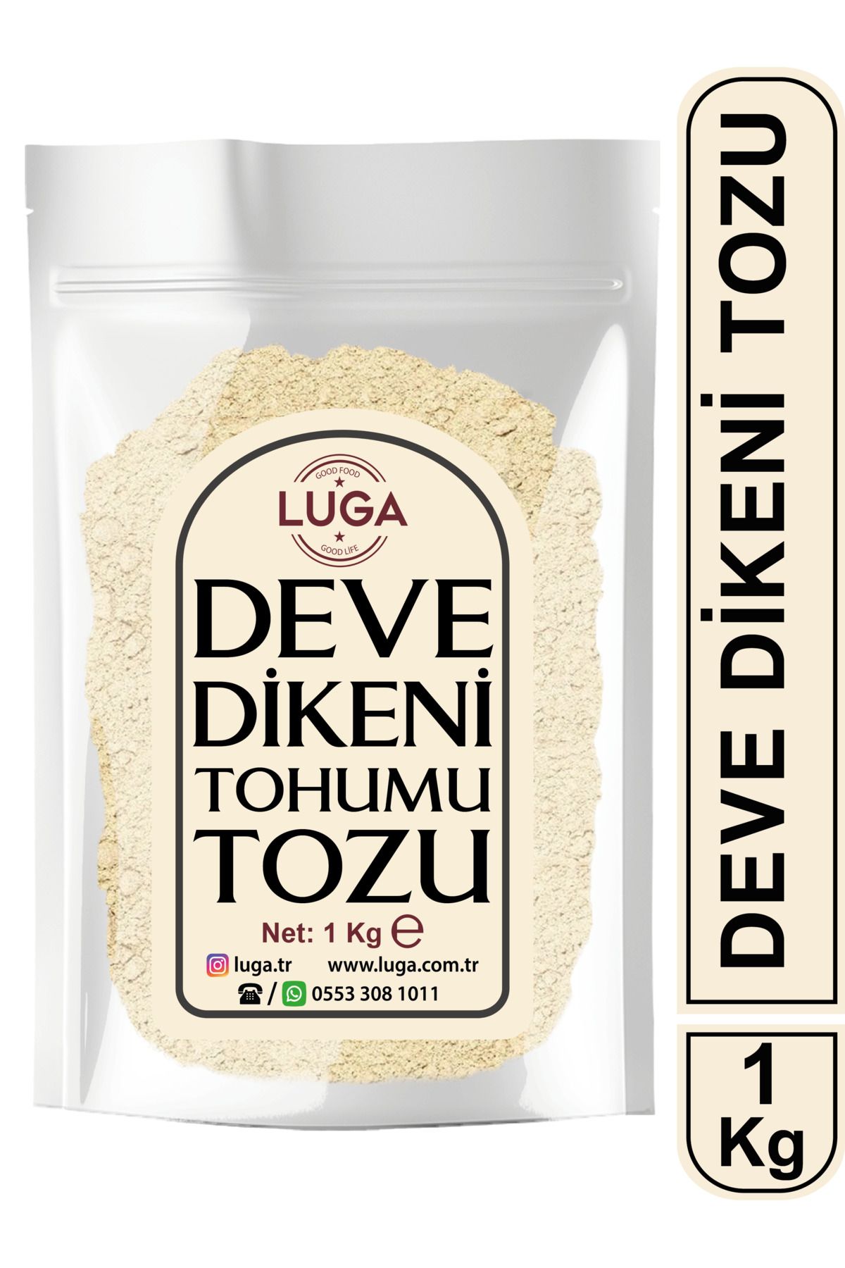 Luga Deve Dikeni Tohumu Tozu 1 KG - Saf, Katkısız, Taze Öğütülmüş, Yeni Mahsul, Yerli Ürün