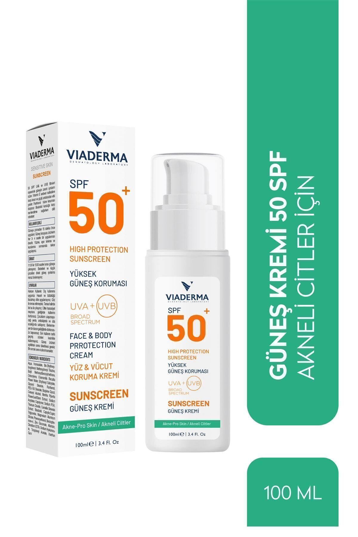 Akne Karşıtı SPF 50 Yüz Ve Vücut Güneş Kremi Akneye Meyilli & Karma Ciltler - Bisabolol — 326790 — تصویر 4 از 5