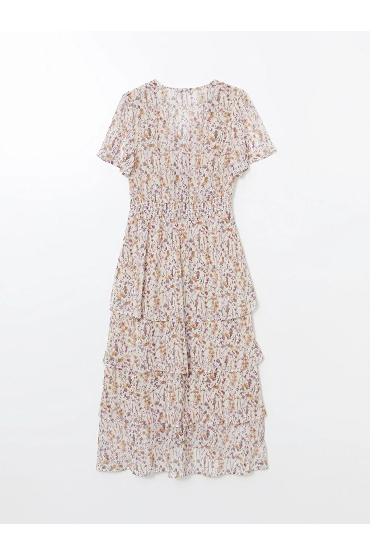 LC Waikiki-Lcwaikiki Classic Mixed Double Breasted Collar Floral Women Dress 2