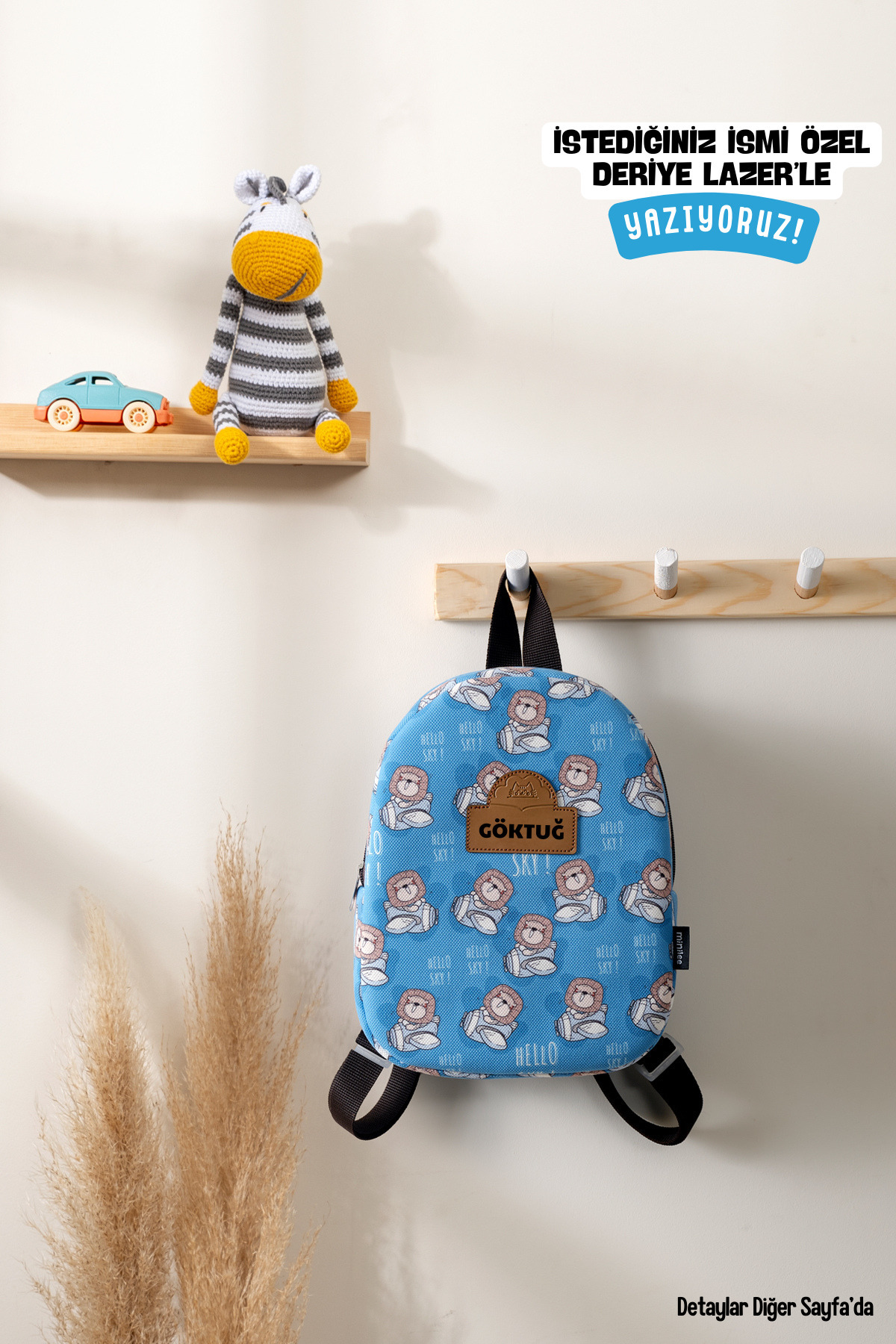 Minilee  KİŞİYE ÖZEL İSİMLİ - Hello Sky 0-8 Yaş - Kreş, Anaokulu Çocuk Sırt Çantası - Görsel 5
