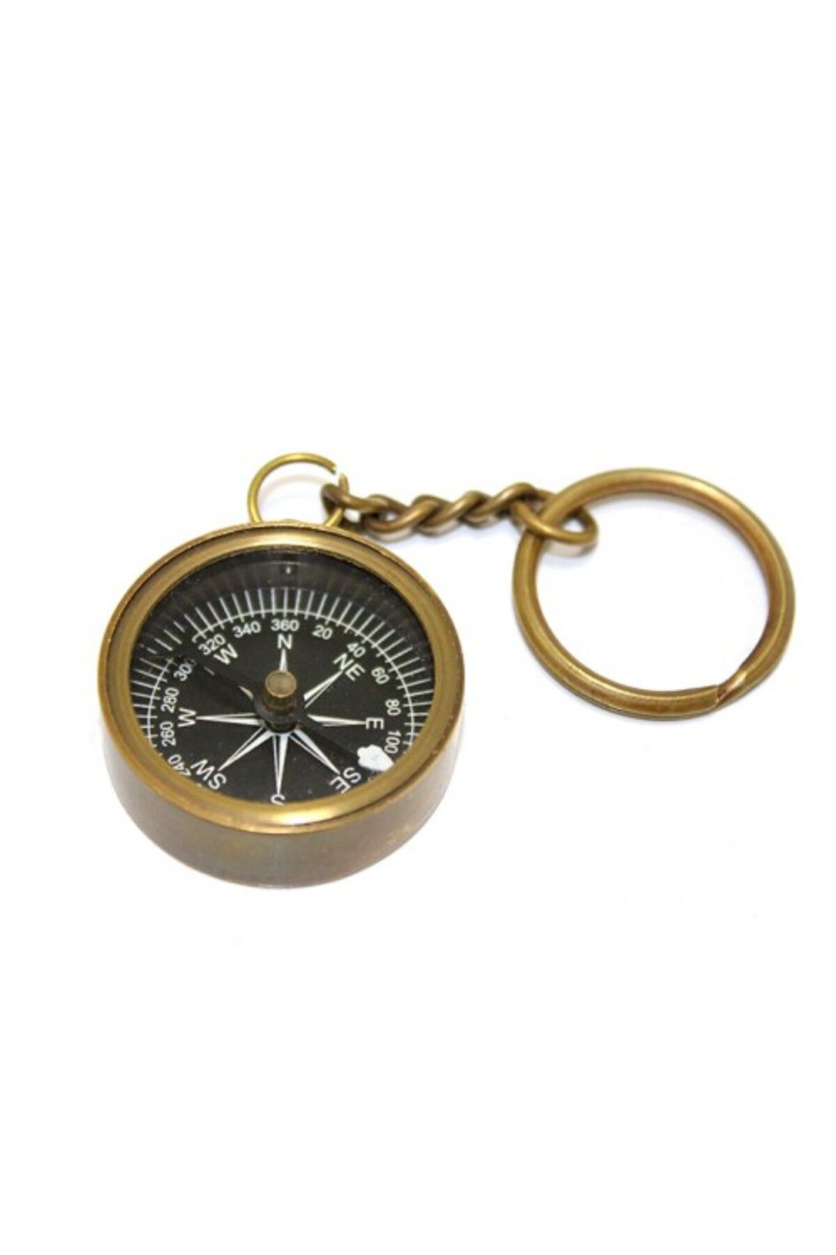 BellevieStore Pirinç Pusula Anahtarlık Model 4