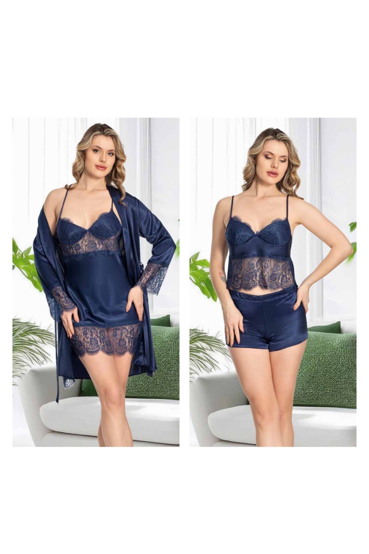 QKK Kadın Saten 6'lı Dantelli Gelin Çeyiz Seti JQ.4R.8K1.MK