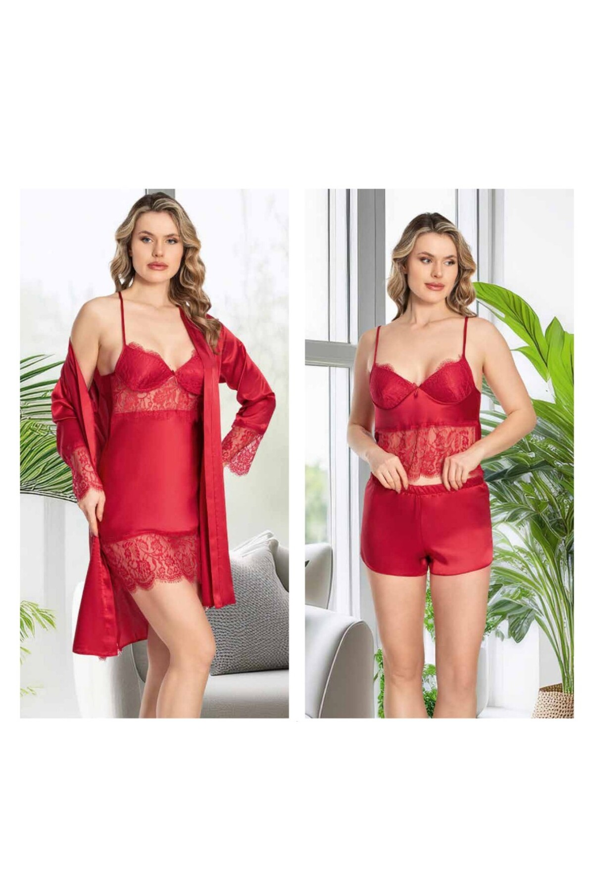 QKK Kadın Saten 6'lı Dantelli Gelin Çeyiz Seti JQ.4R.8K1.MK