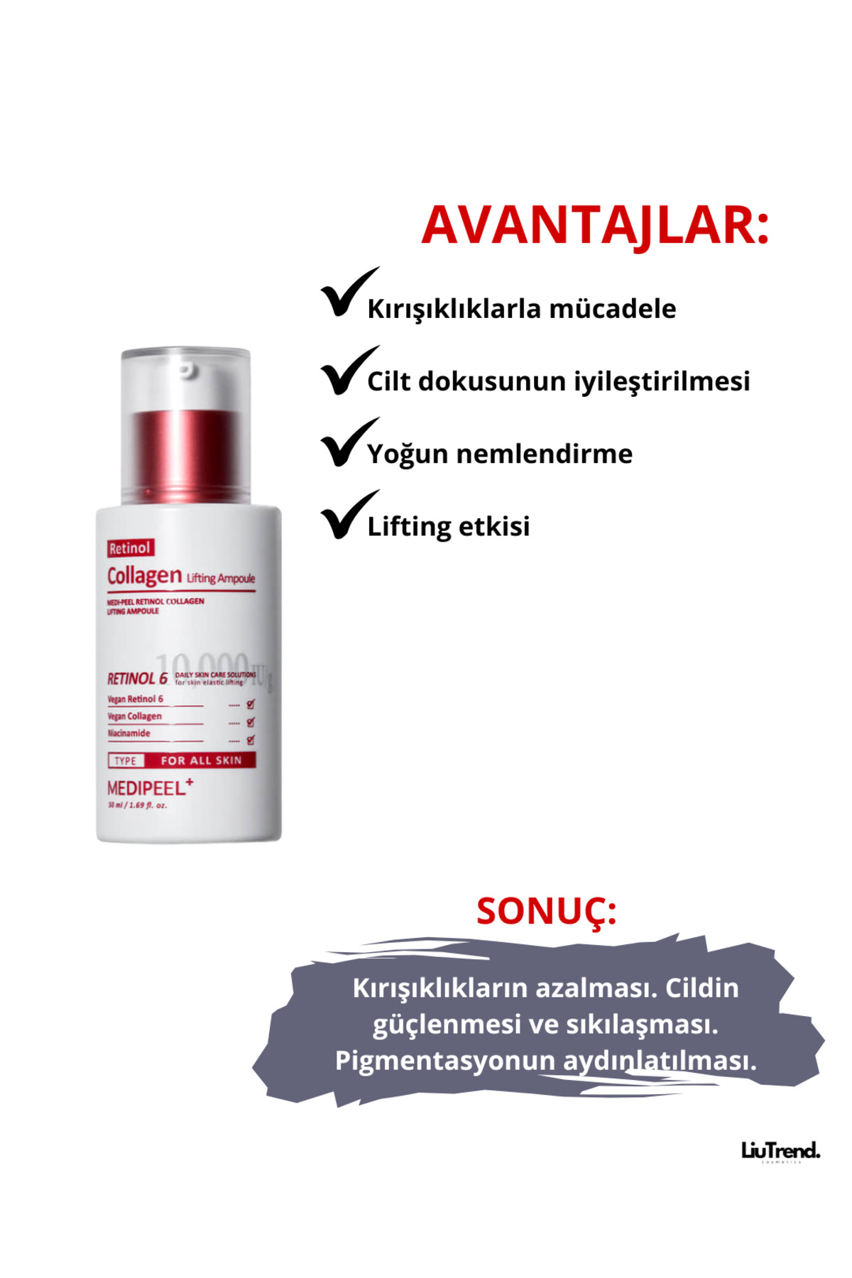 Medi Peel Retinol Kolajen Sıkılaştırıcı Ampul, 50 ml M0095 — TYCU091XIN171255804772478 — تصویر 3 از 8