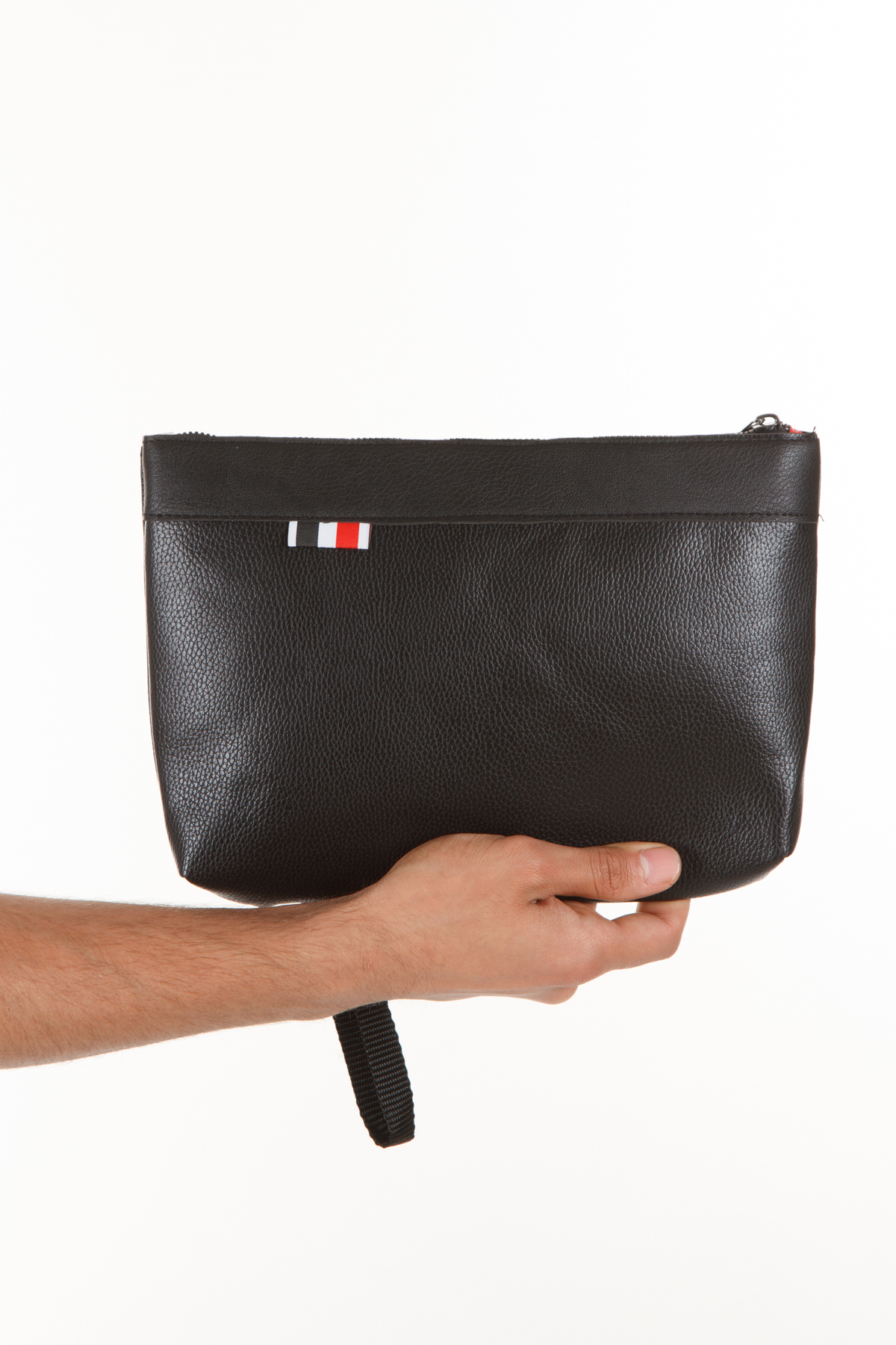 CERFF LEATHER CLUP Vegan Deri El Çantası Siyah Bilek Askılı Çanta görsel 5