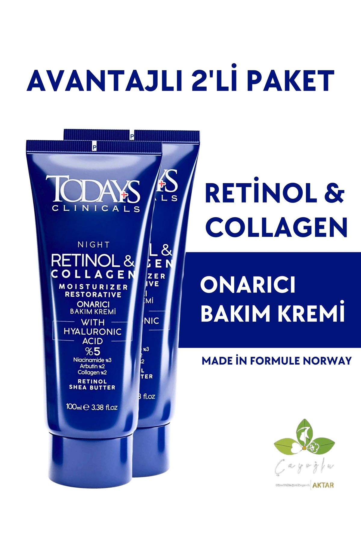 Çayoğlu Aktar Retinol Krem 1+1