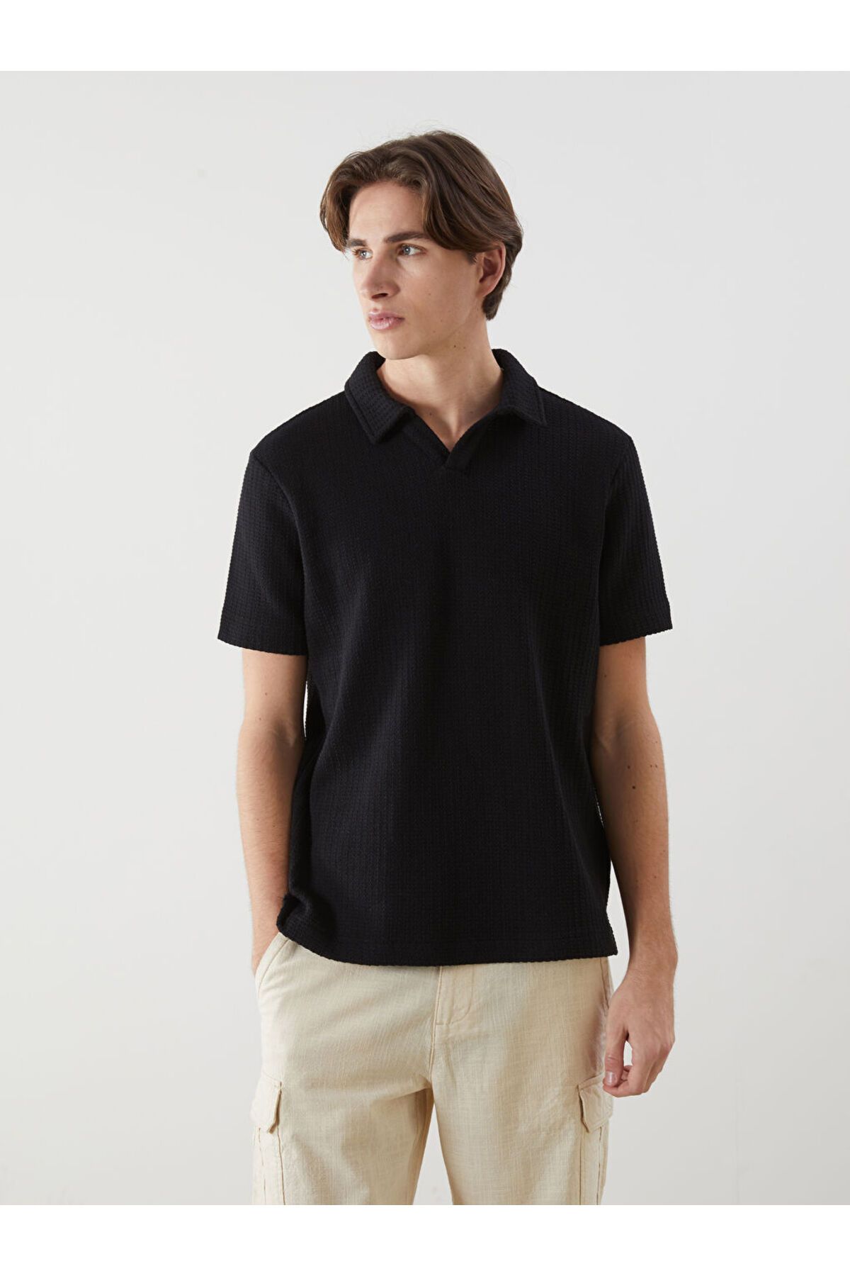 LC Waikiki Polo Yaka Kısa Kollu Erkek Dokulu Tişört