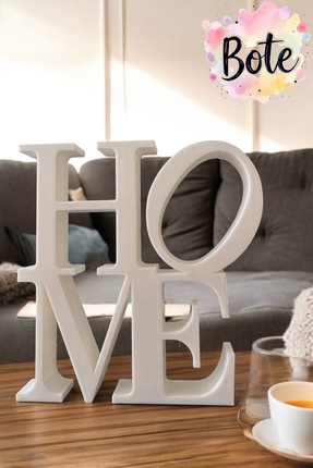 BOTE CONCEPT "HOME" Yazılı Dekoratif Biblo 15 X 15 - Beyaz