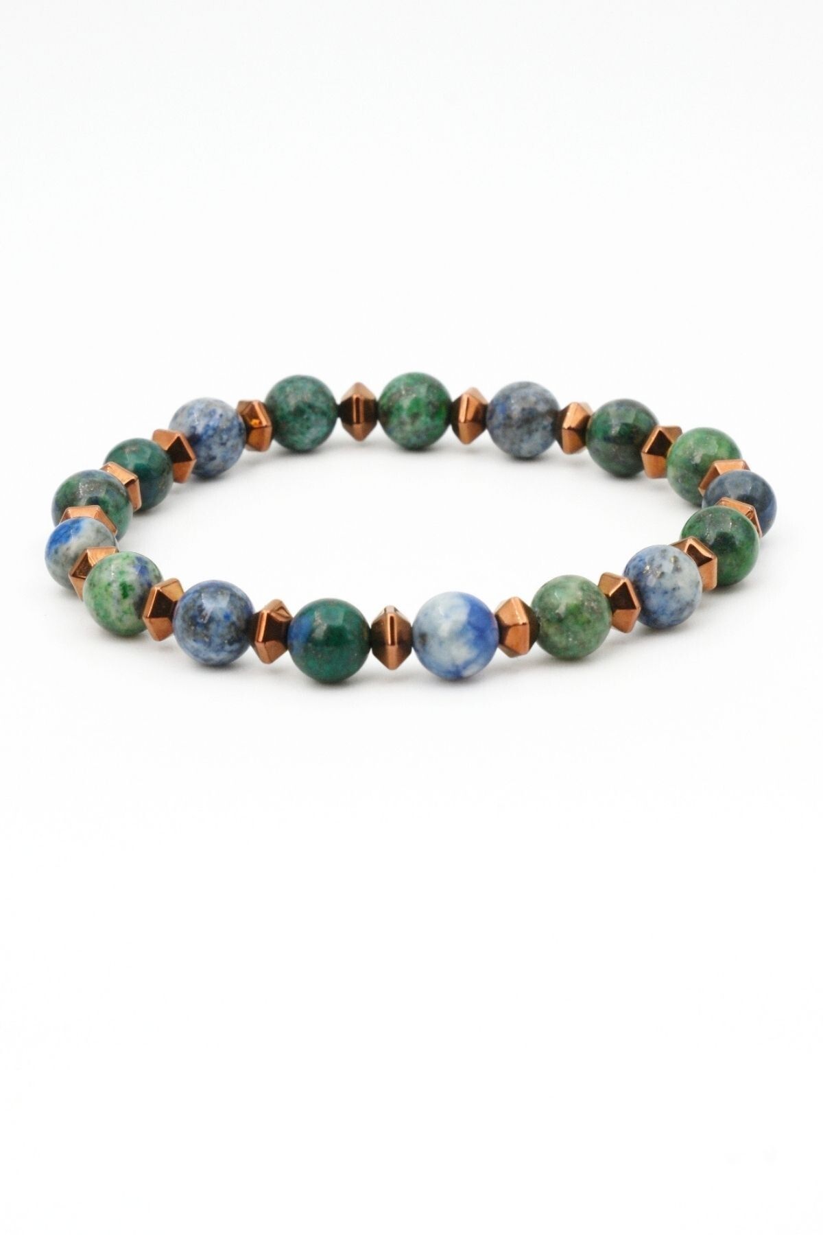 SUMRA-Azurite and Hematite Natural Stone Bracelet Sm-B-0307 2