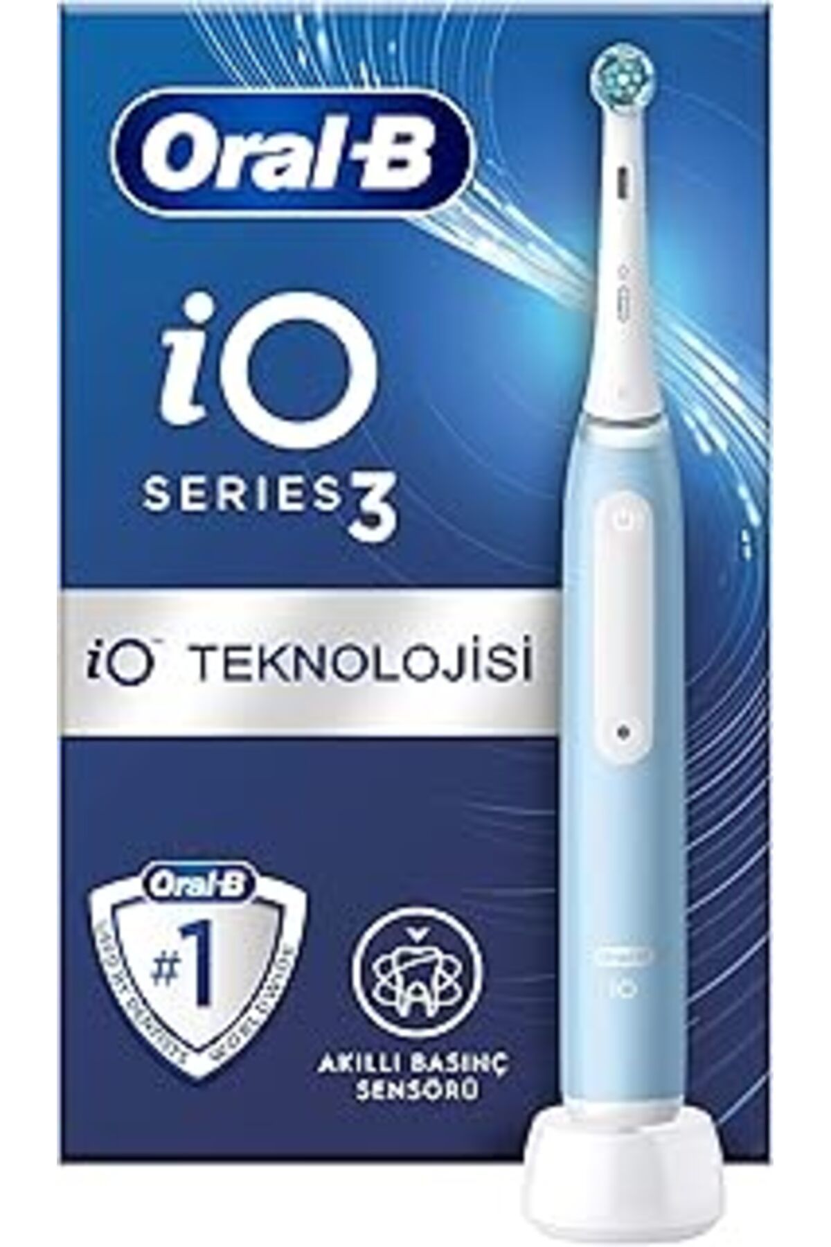 TBSProjects Io - 3 Mavi Şarjlı/Elektrikli Diş Fırçası, 1 Diş Fırçası Başlığı, Tasarımı