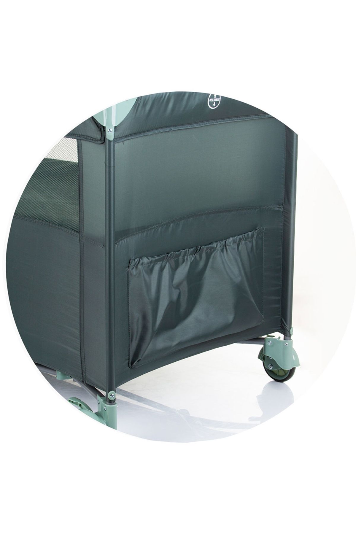 Chipolino-Relax Pastel Green Folding Cot With Sliding Side 6