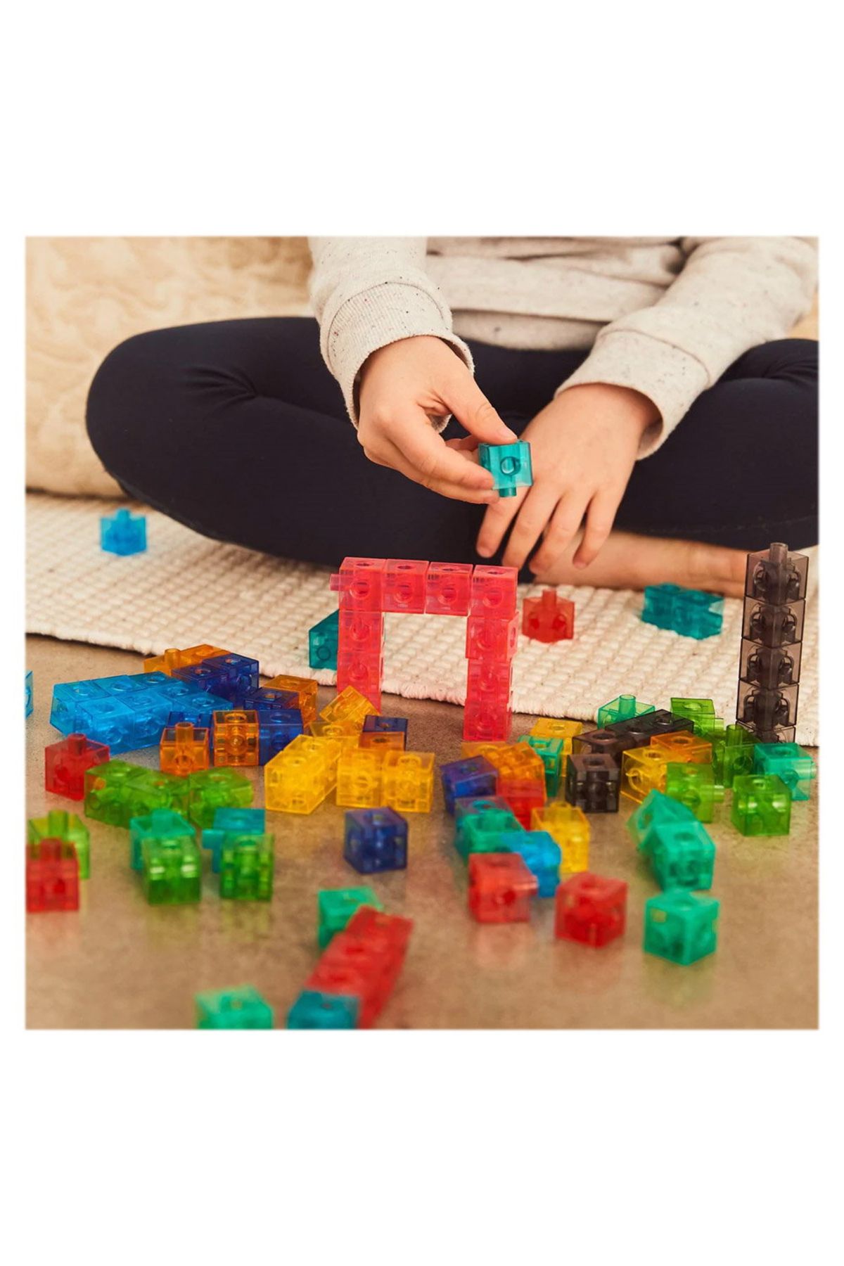 Edx Education-Linking Cubes, 100 Cuburi Translucide Interconectabile 2