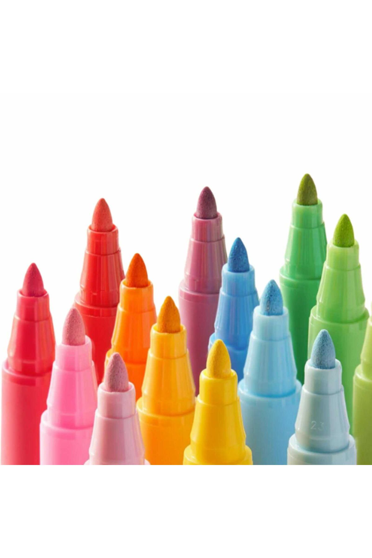 Mideer-Carioci Acrilice, Set 6 Culori Markere cu Varf Moale, tip Pensula, pentru Copii, MiDeer 6