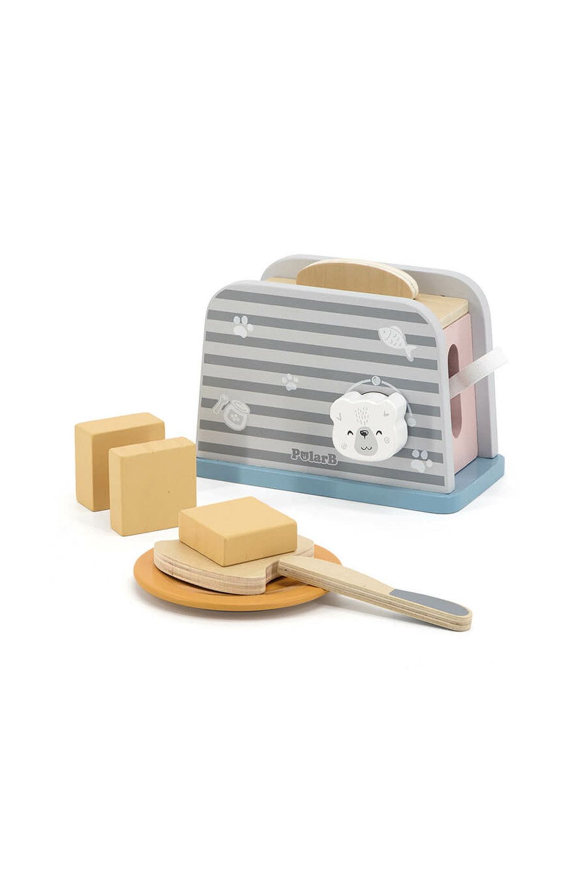 Viga Toys Toaster Din Lemn Cu Accesorii, Culori Nordice - Mărime unică
