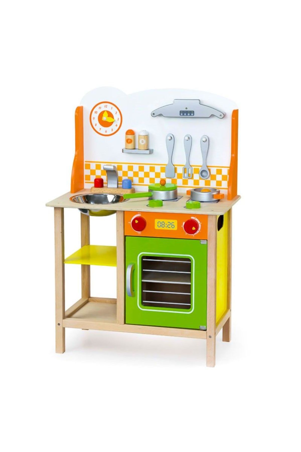 Viga Toys-Bucatarie din lemn cu accesorii (Verde) 1