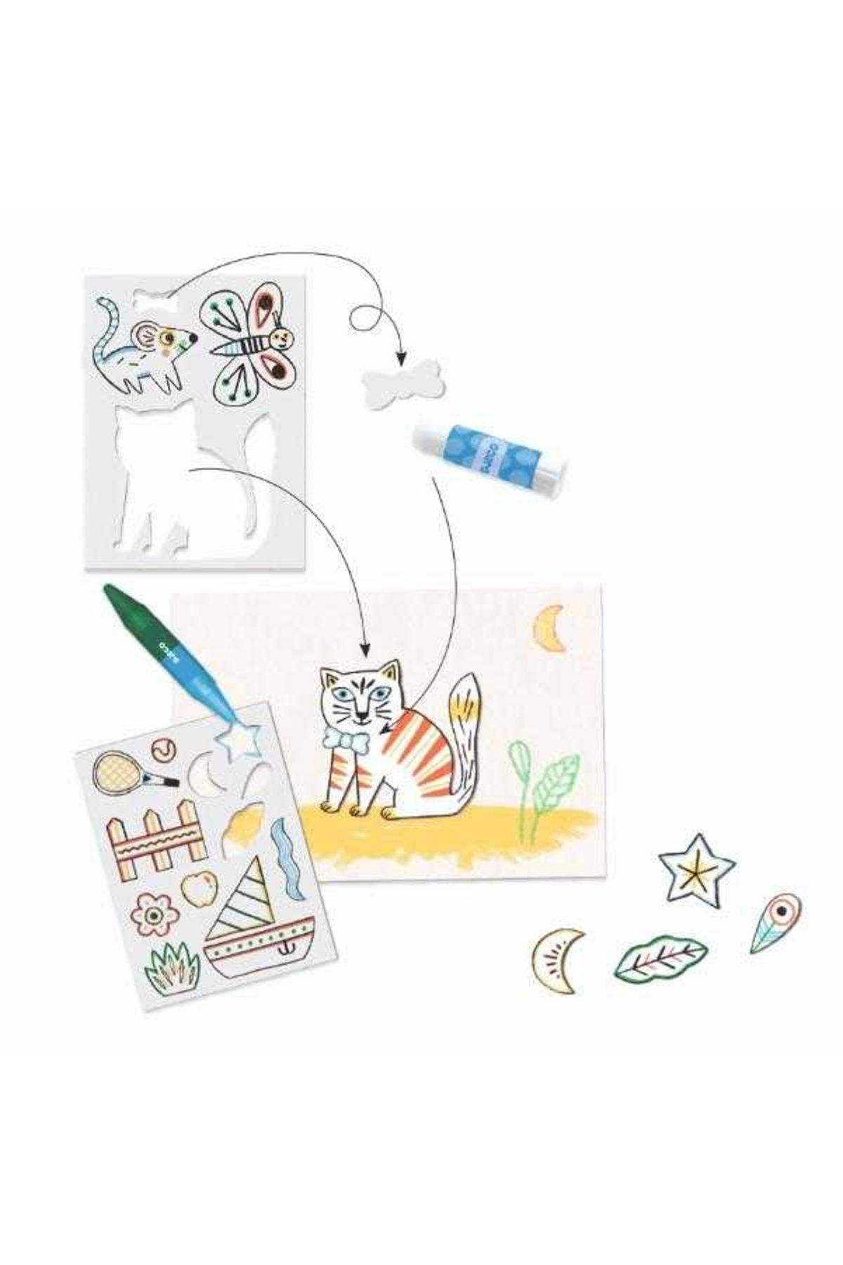 djeco-Set lucru manual si desen - Animale 2