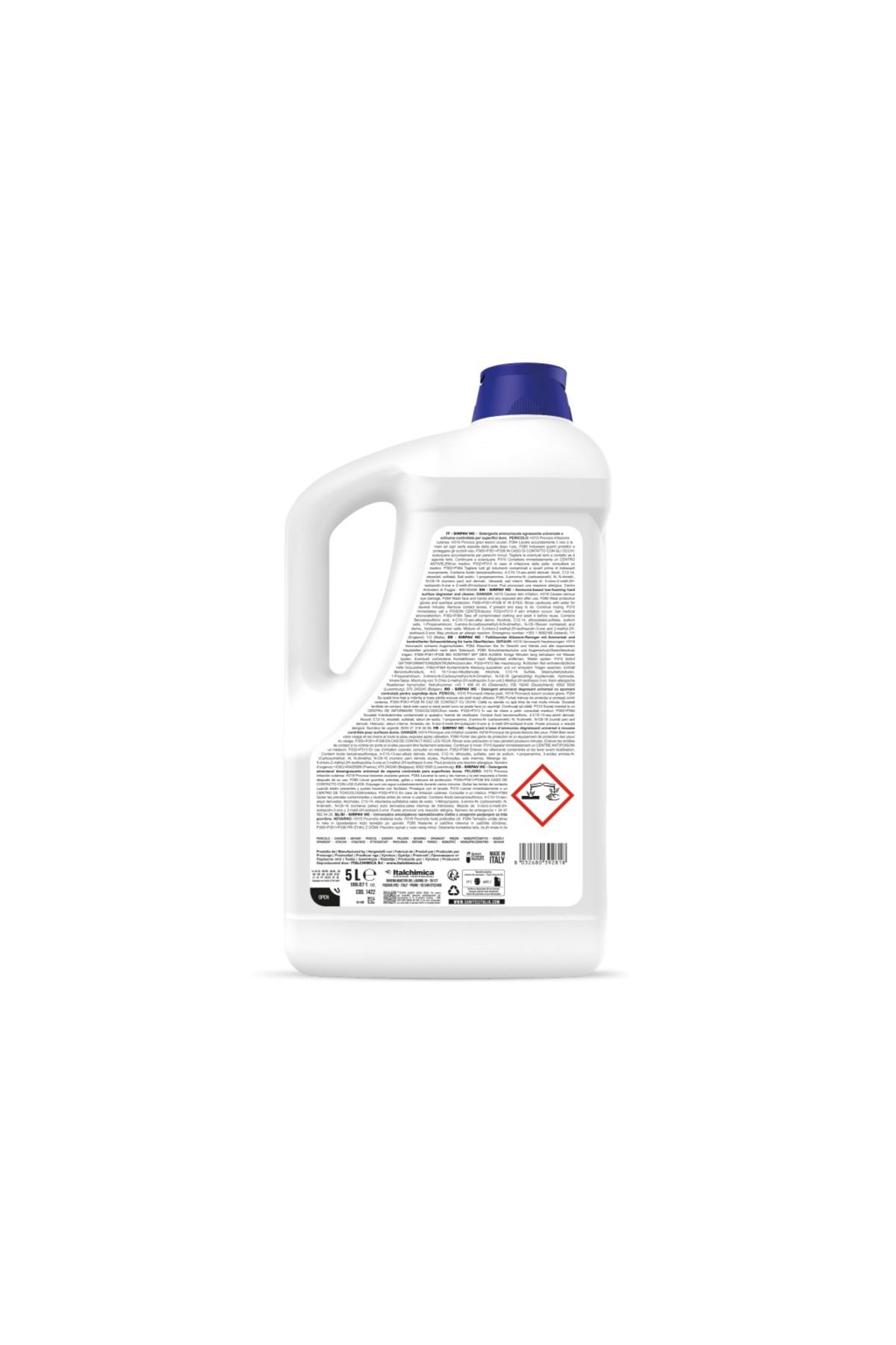 SANITEC-Ammonia-based Degreasing Floor Detergent, 5000 Ml, Sirpav Hc, 2