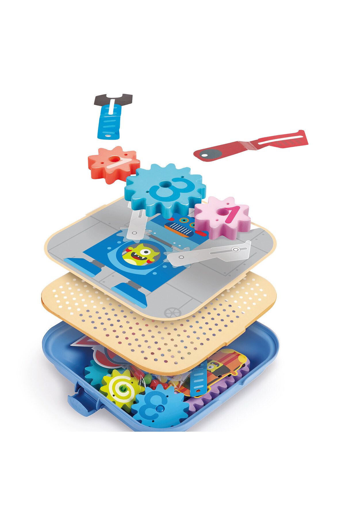 Hape-Jucarie din lemn - Set de joaca roti zimtate 1