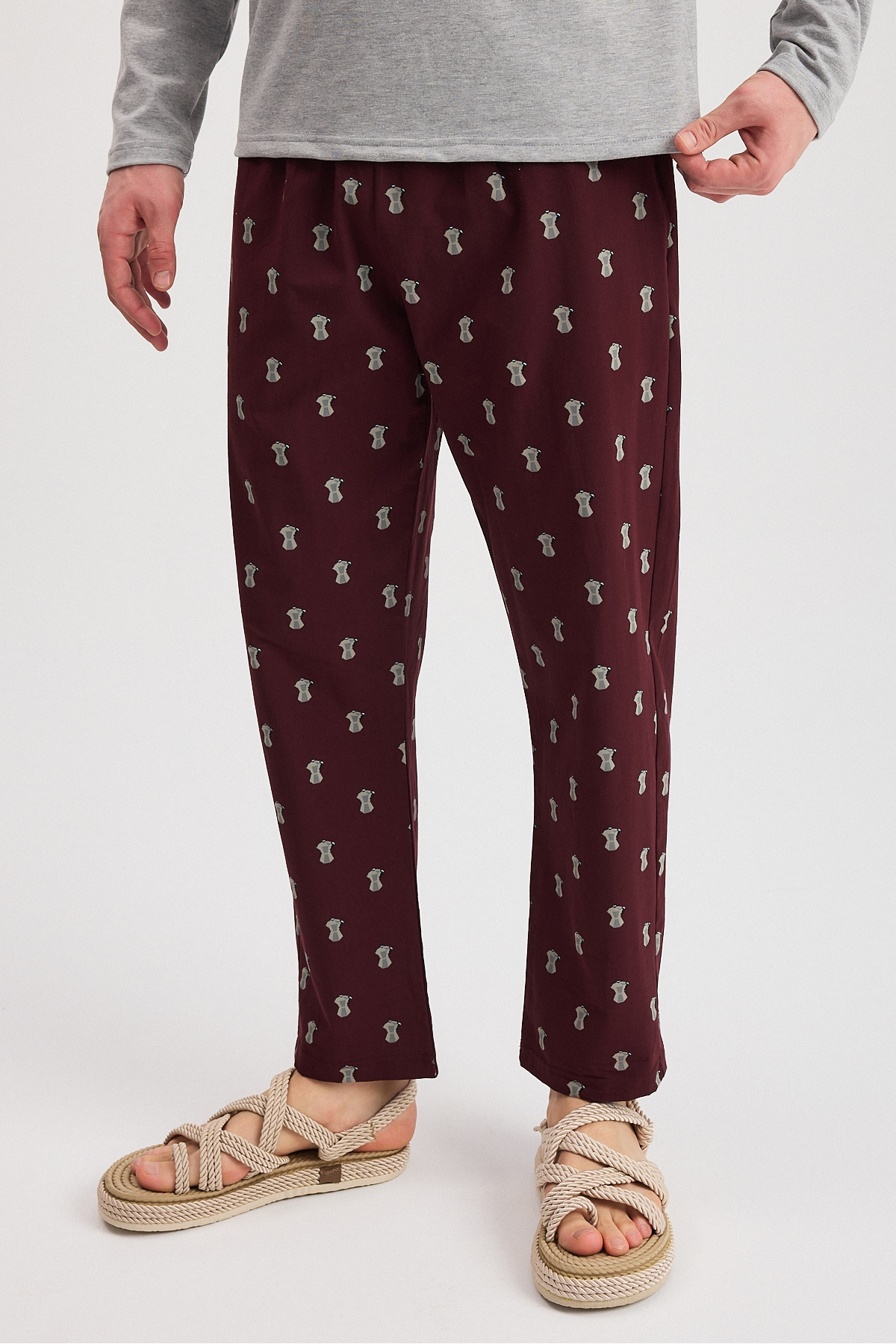 Soho Mood-Men's 100% Cotton Patterned Woven Premium Trousers - Woven Pajamas - Home Wear 1