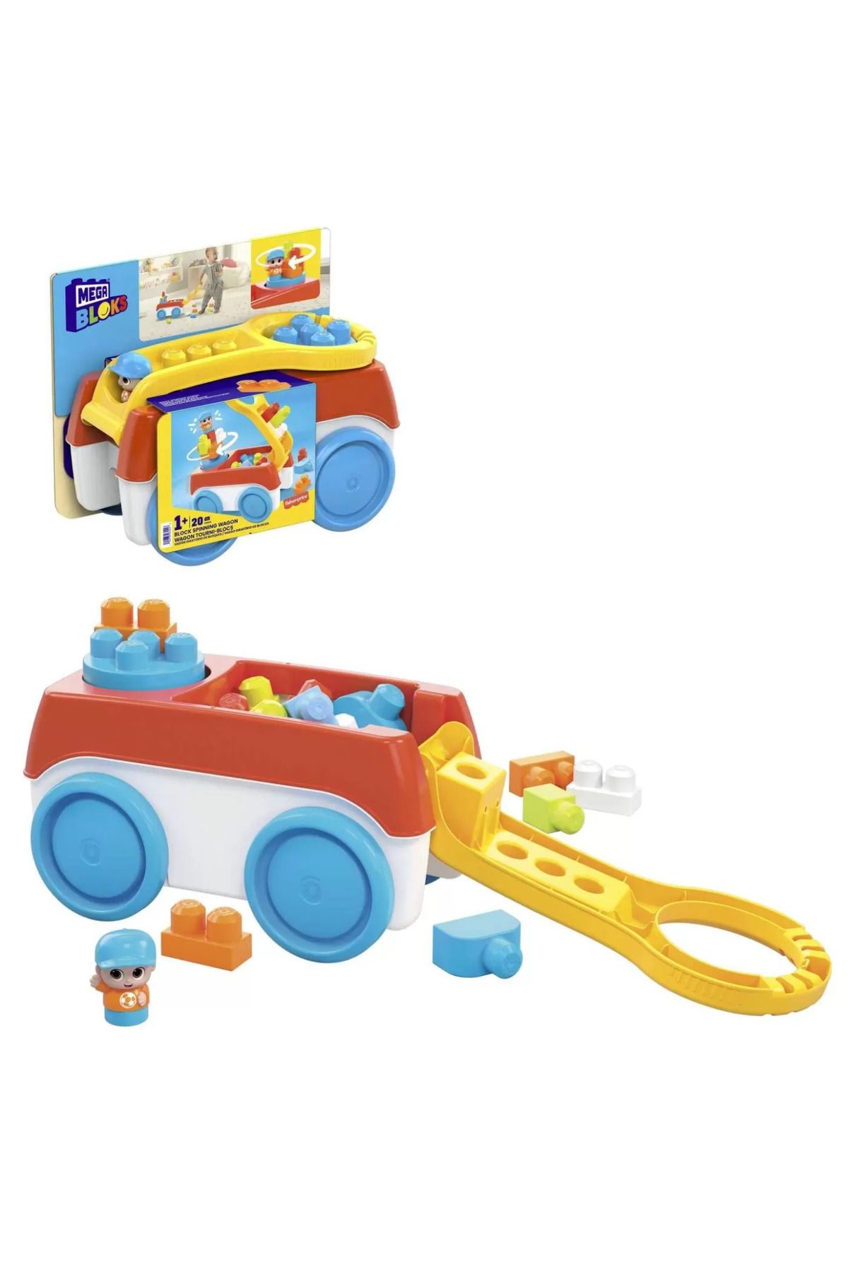 mattel-Mega Bloks 20 Piece Building Set The Spinning Cart 2