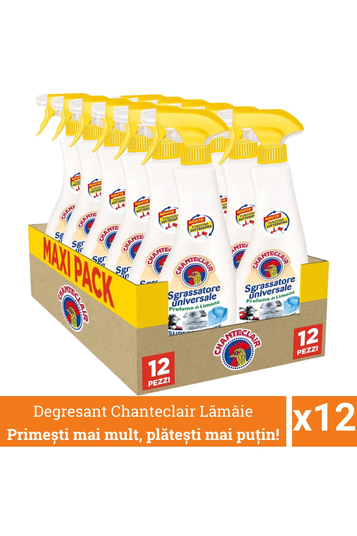 chante clair Promo balenie 12 x Chanteclair univerzálny odmasťovač citrón, sprej, 600 ml
