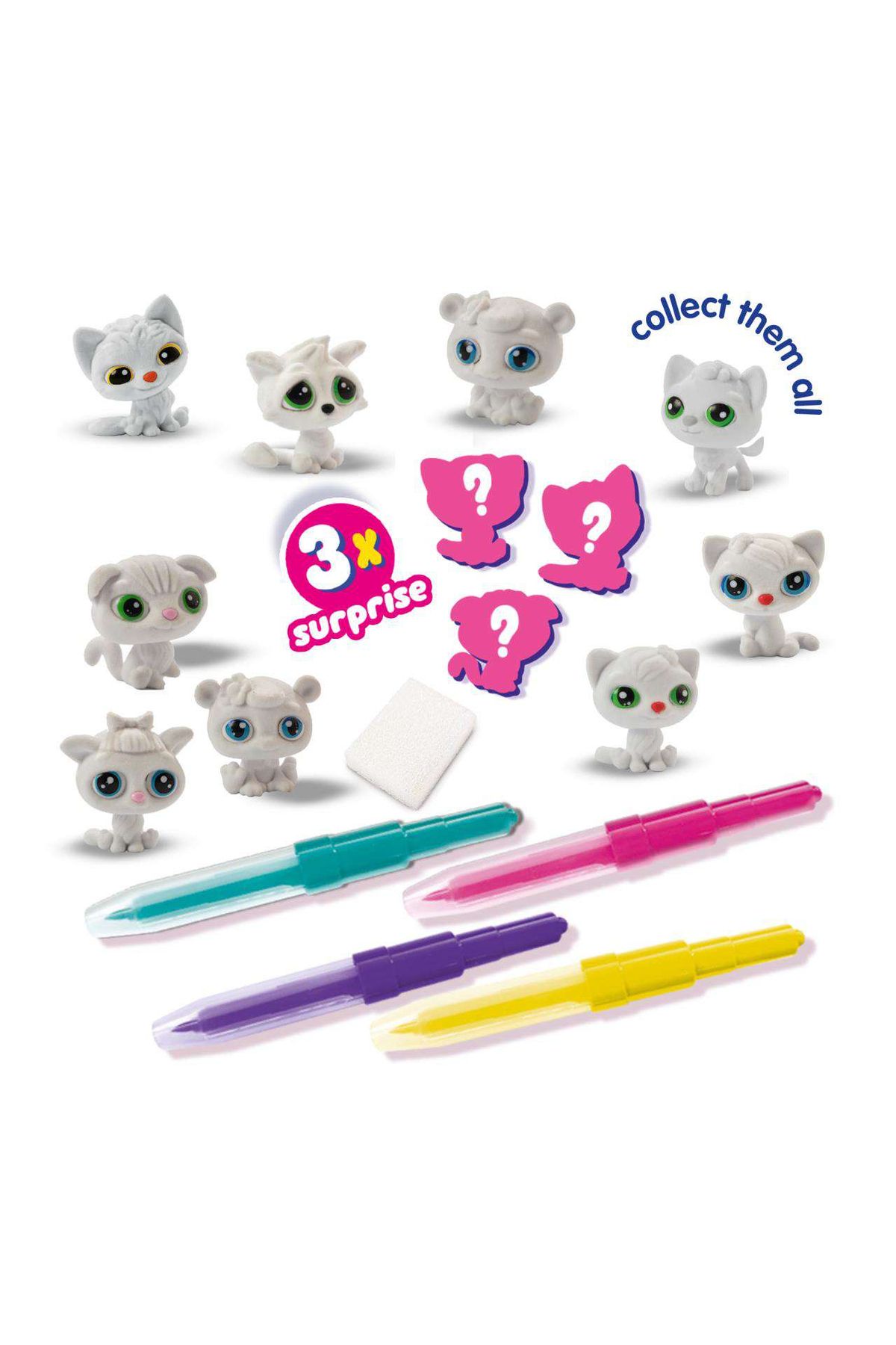 SES Creative-Set De Carioci Cu Aerograf Si 3 Pisici Surpriza 2