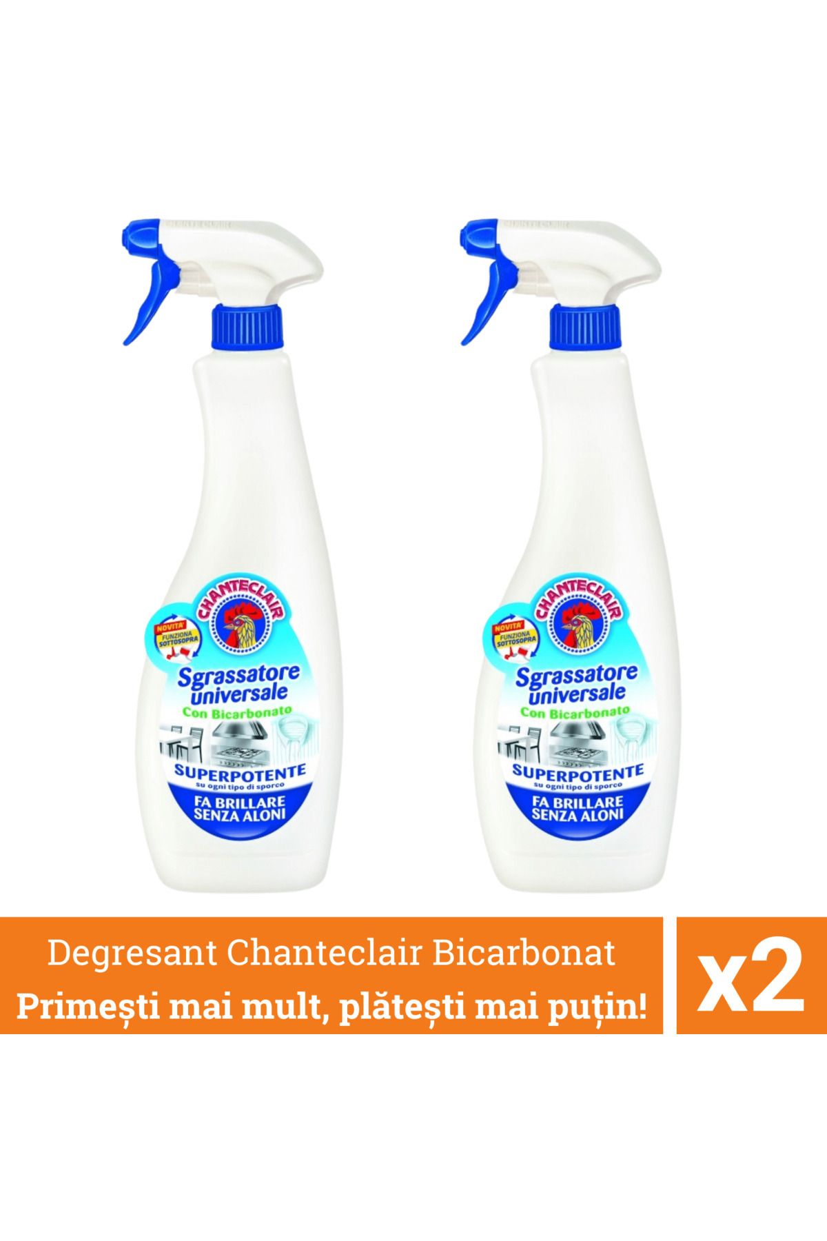 chante clair Pachet Promo 2 X Chanteclair Detergent Degresant Universal Bicarbonat, Spray, 600 Ml - One Size