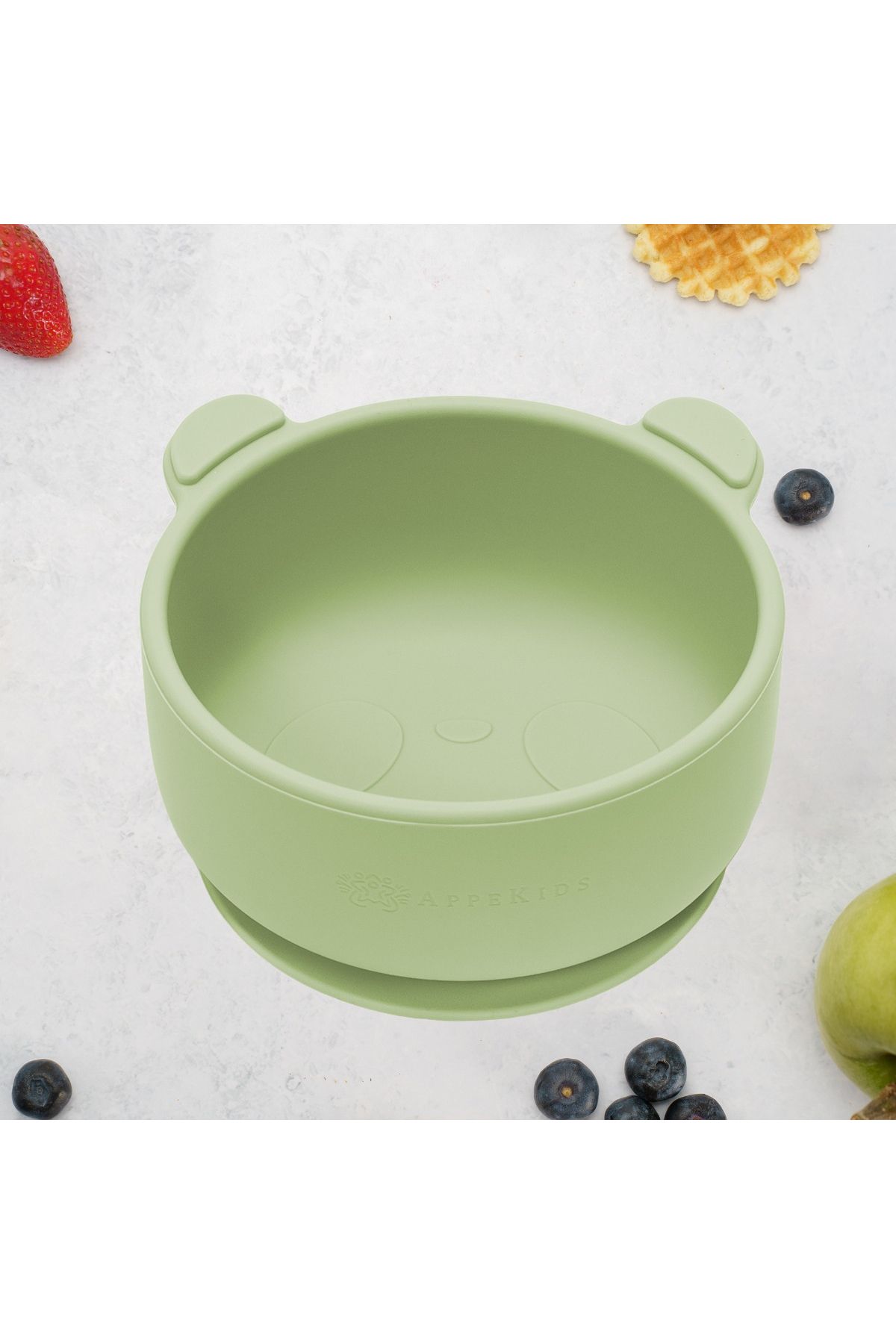 APPEKIDS Bol Din Silicon Cu Ventuza, Appekids, The Little Bear - Raw Green - Mărime unică