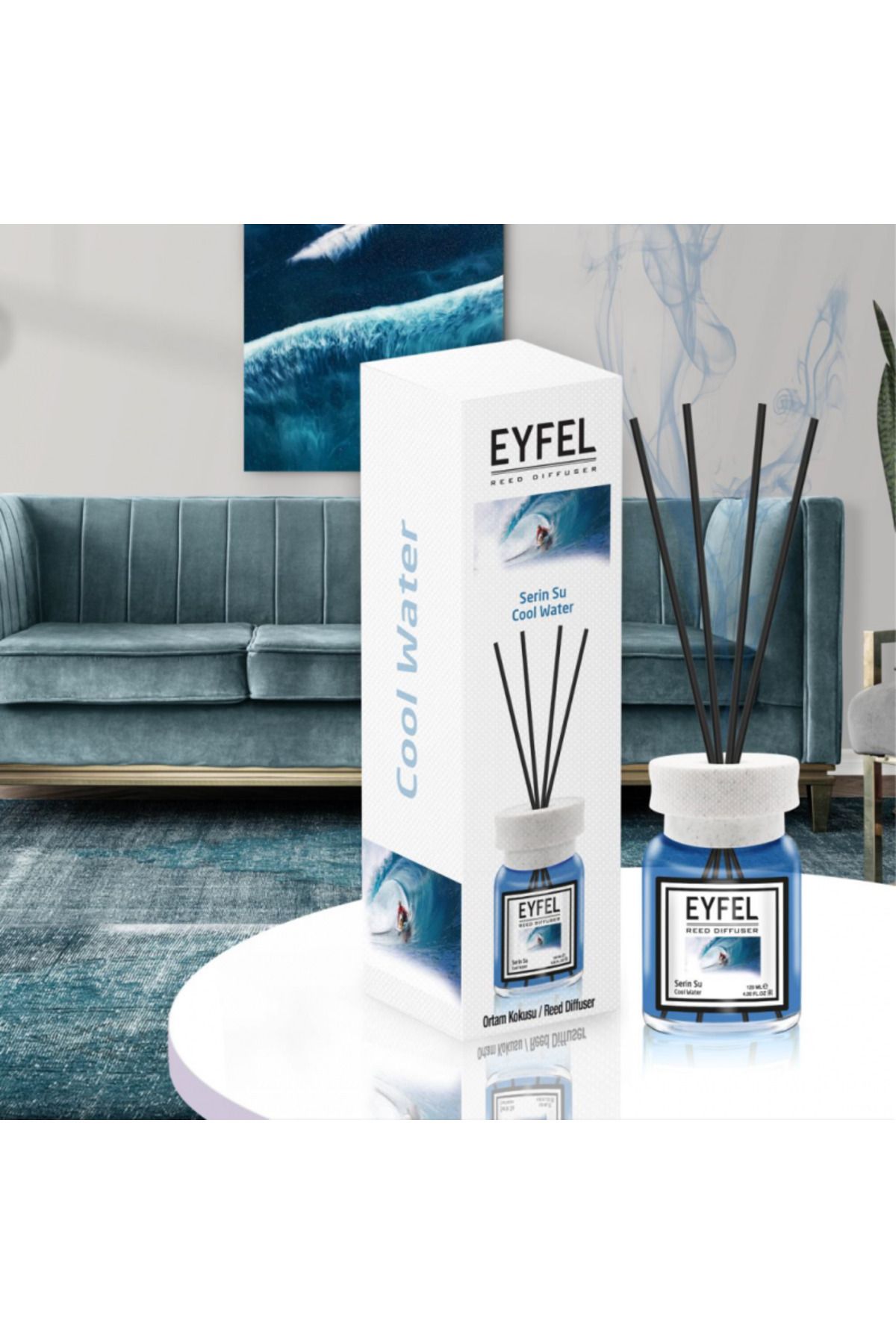 Eyfel Odorizant De Cameră Cu Bețișoare, Apă Rece, 120 Ml - One Size
