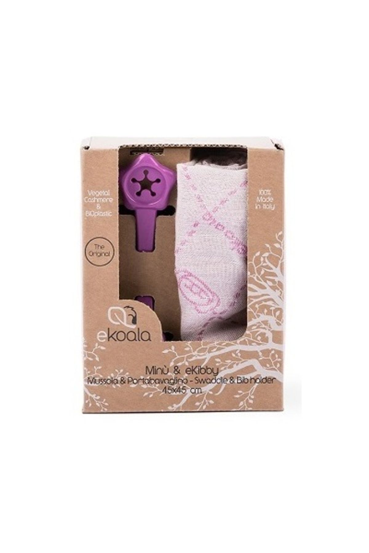 eKoala Set De Înfășat Și Suport Pentru Bavetă, Violet - One Size