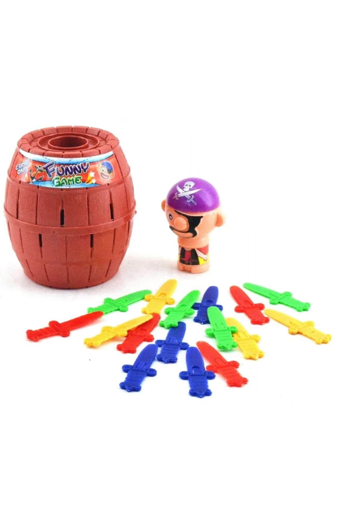 Micostore Butoi Cu Pirat, Joc Distractiv Pentru Copii, Piratul Saltaret Si 16 Sabii De Jucarie, Din Plastic - One Size