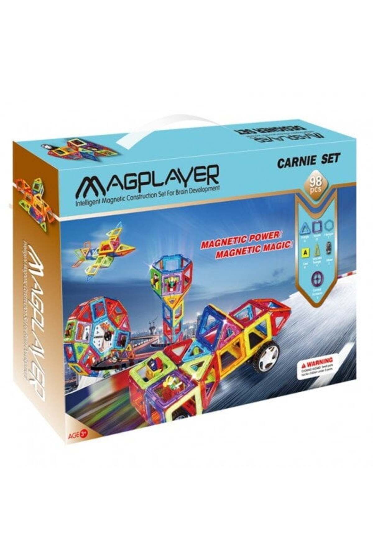 Magplayer Joc De Constructie Magnetic - 98 Piese - Mărime unică