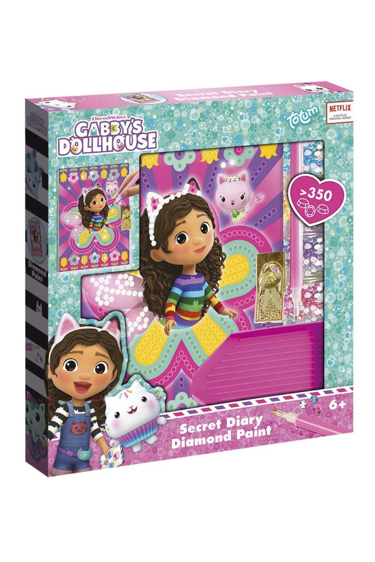 Totum Set Diy Jurnalul Meu Cu Diamante, Gabby's Dollhouse, Totum - One Size