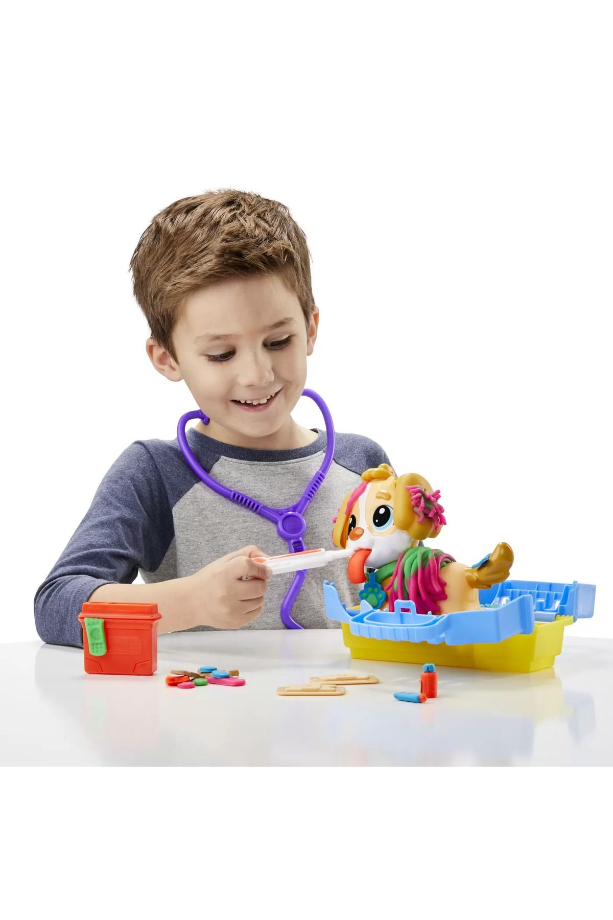 Hasbro-Trusa Medic Veterinar, Set Plastilina si Forme Modelaj Play-Doh 3