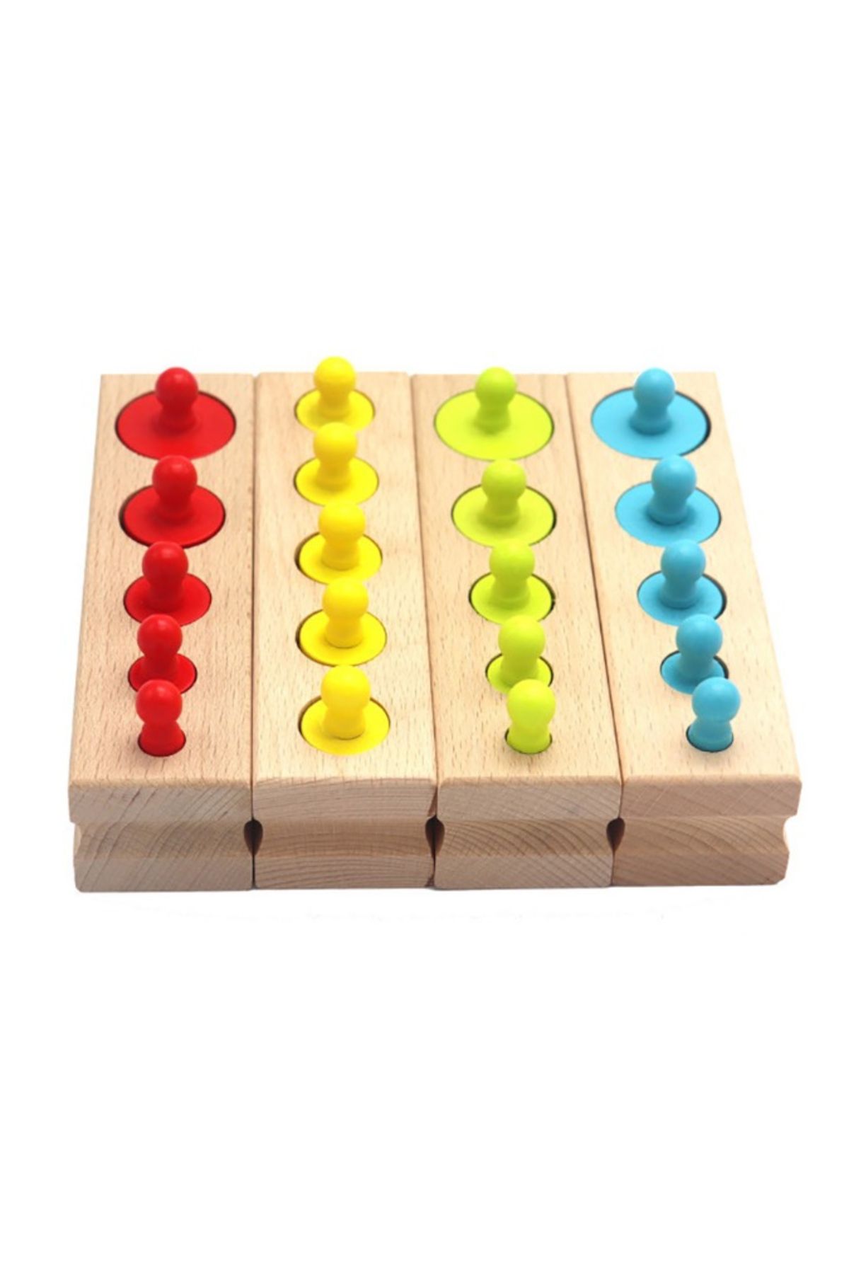 Micostore-Cilindrii Montessori - cilindrii colorati din lemn 2