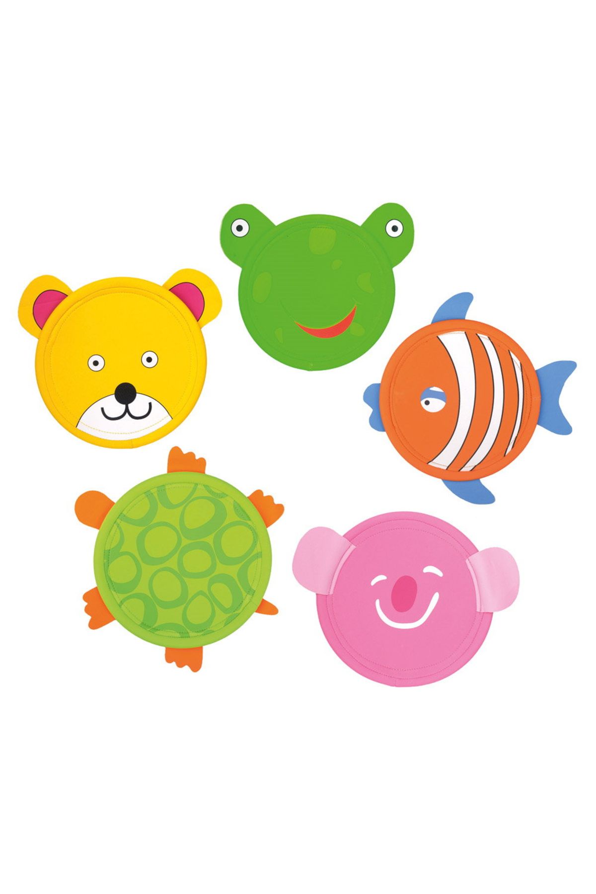 BS Toys Frisbee, Set 5 Discuri Zburatoare De Aruncat, Din Textil, Pentru Copii - One Size