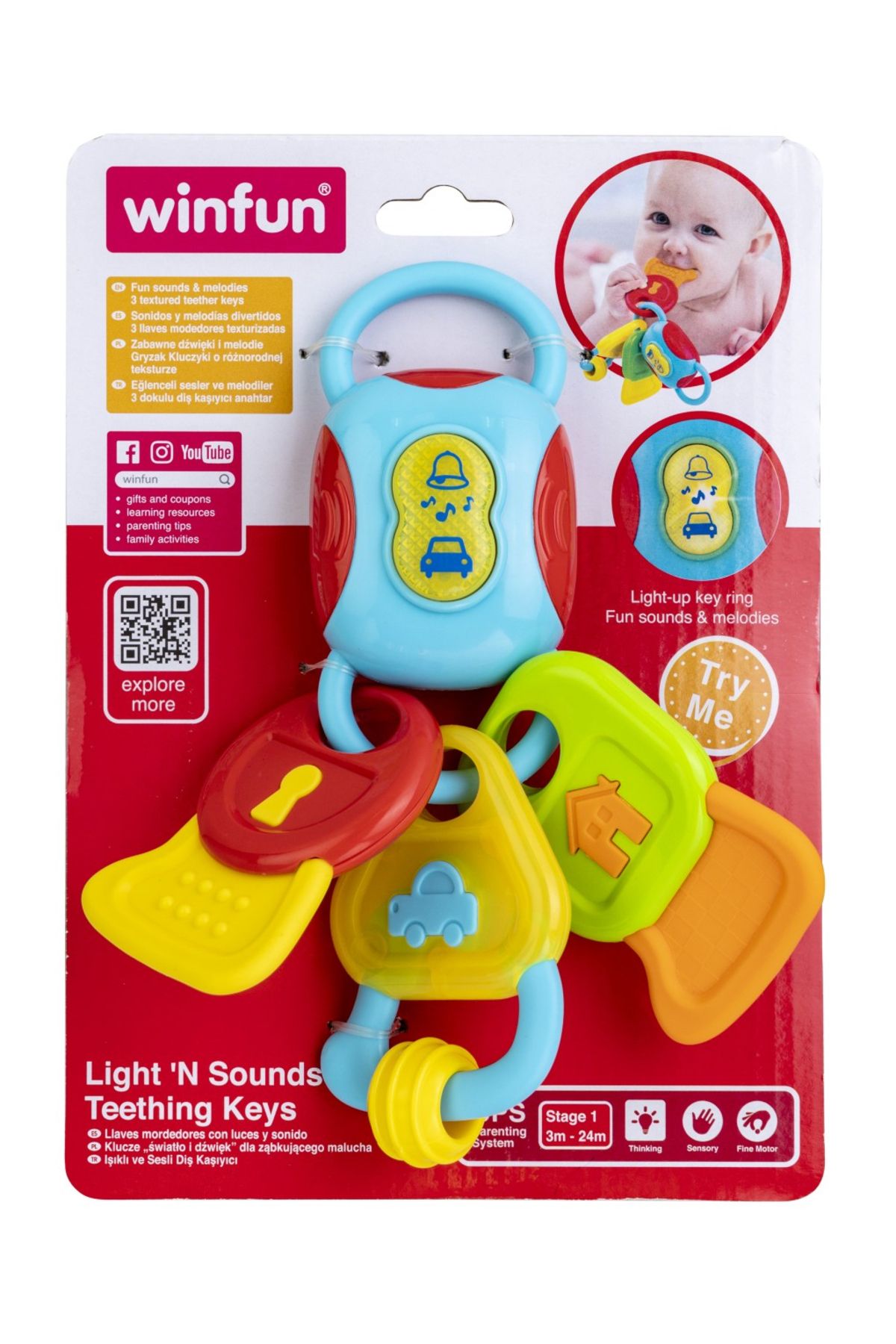 WINFUN Breloc Chei Cu Sunete Si Lumini Pentru Bebelusi, - One Size